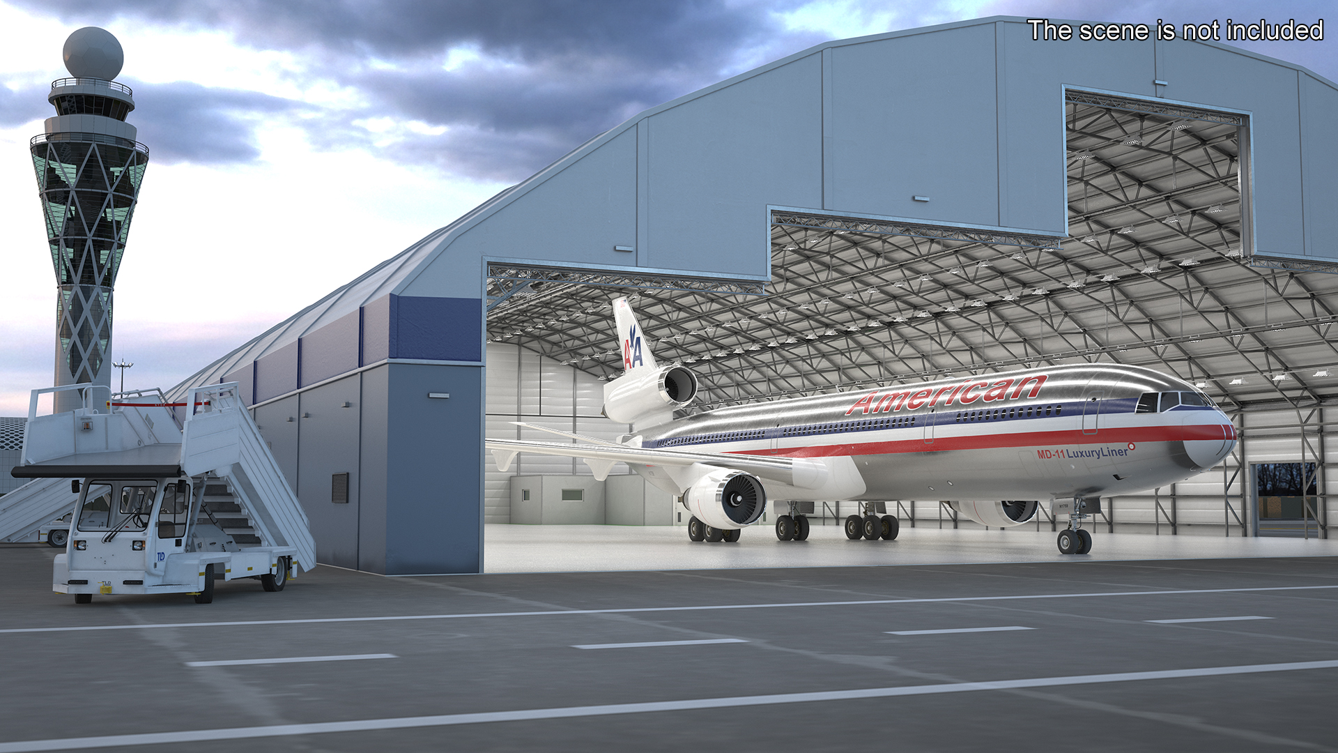 American Airlines MD-11 Luxury Liner Aircraft Rigged 3D