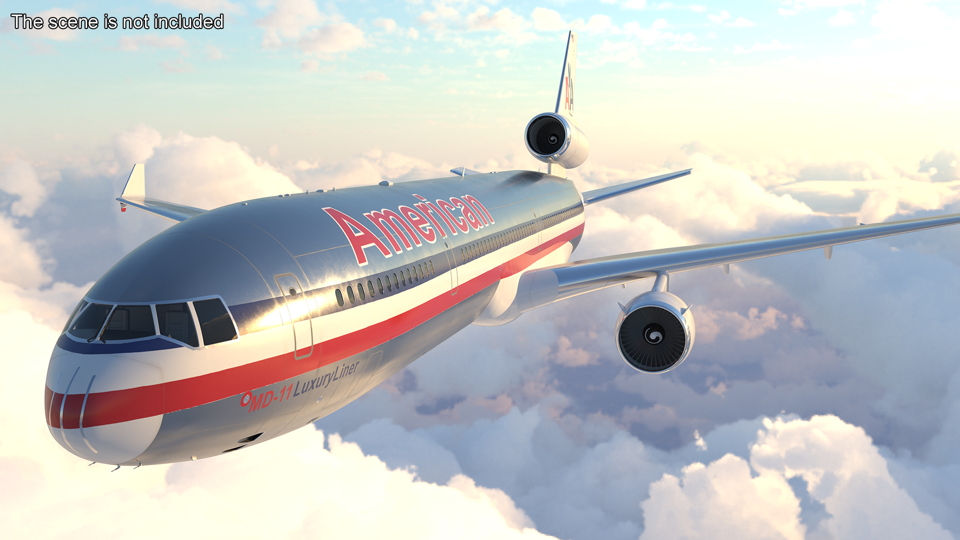 American Airlines MD-11 Luxury Liner Aircraft Rigged 3D