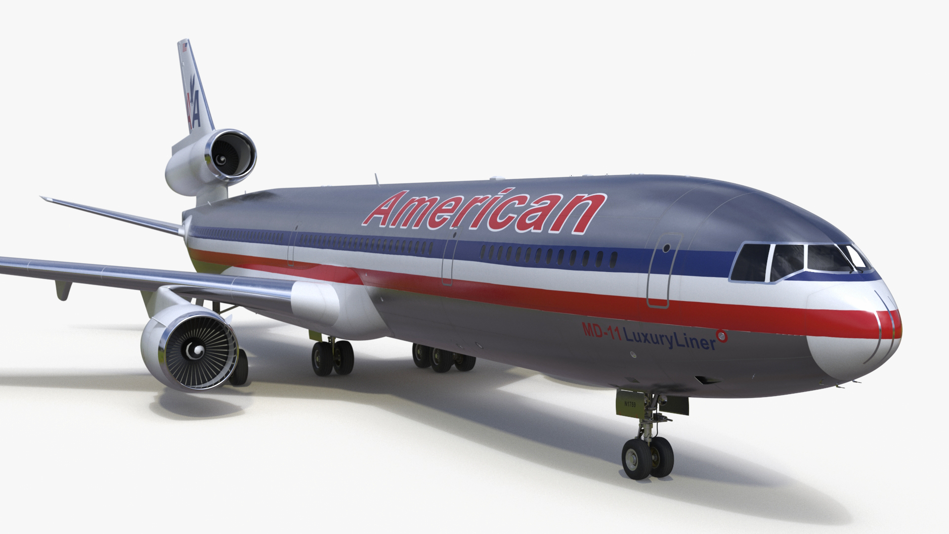 American Airlines MD-11 Luxury Liner Aircraft Rigged 3D