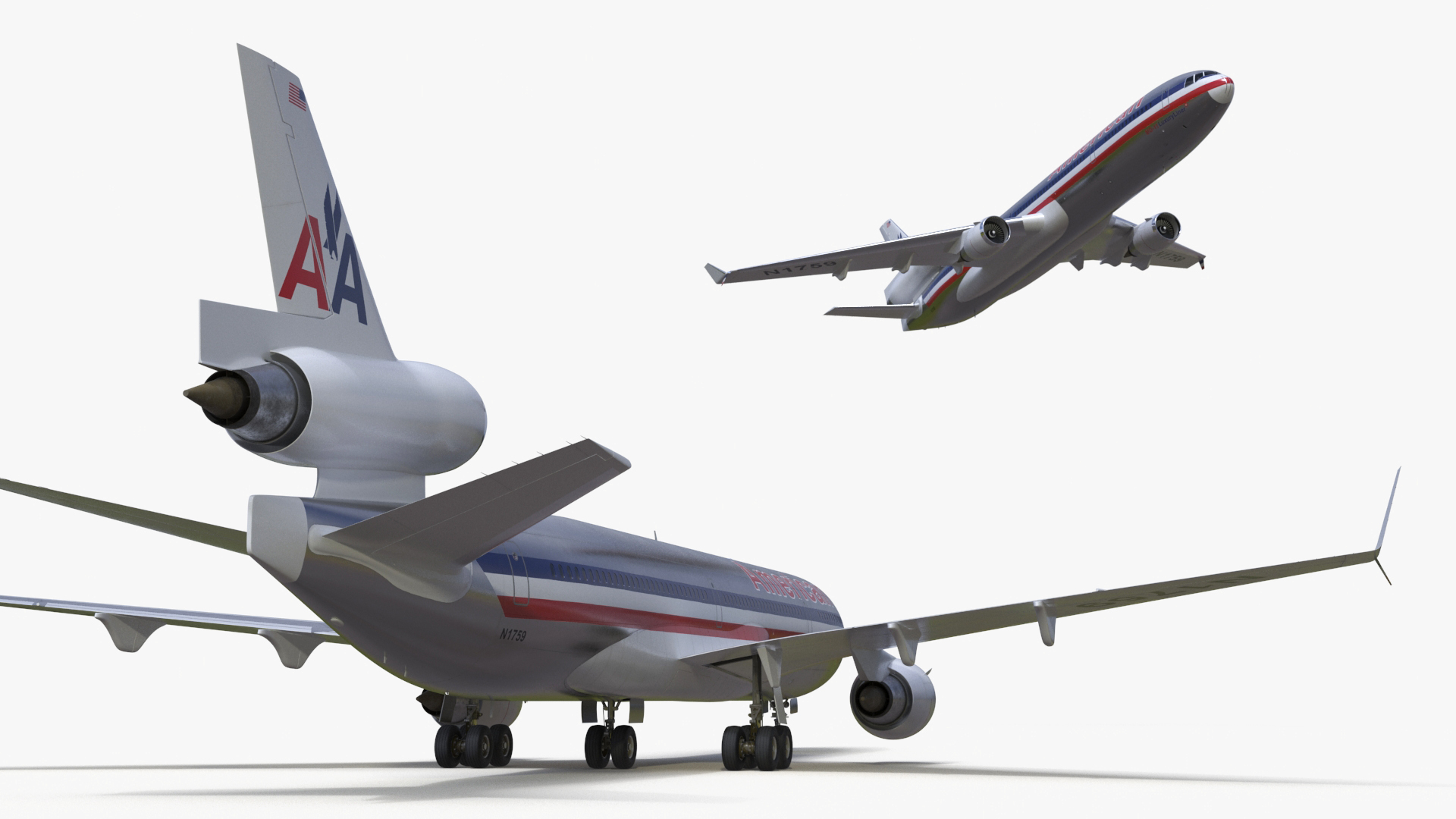 American Airlines MD-11 Luxury Liner Aircraft Rigged 3D