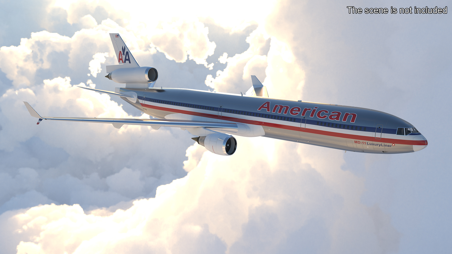 American Airlines MD-11 Luxury Liner Aircraft Rigged 3D