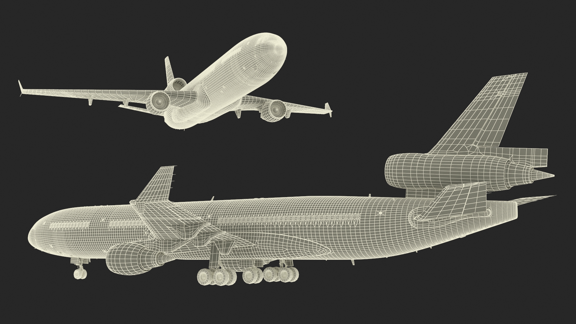 American Airlines MD-11 Luxury Liner Aircraft Rigged 3D