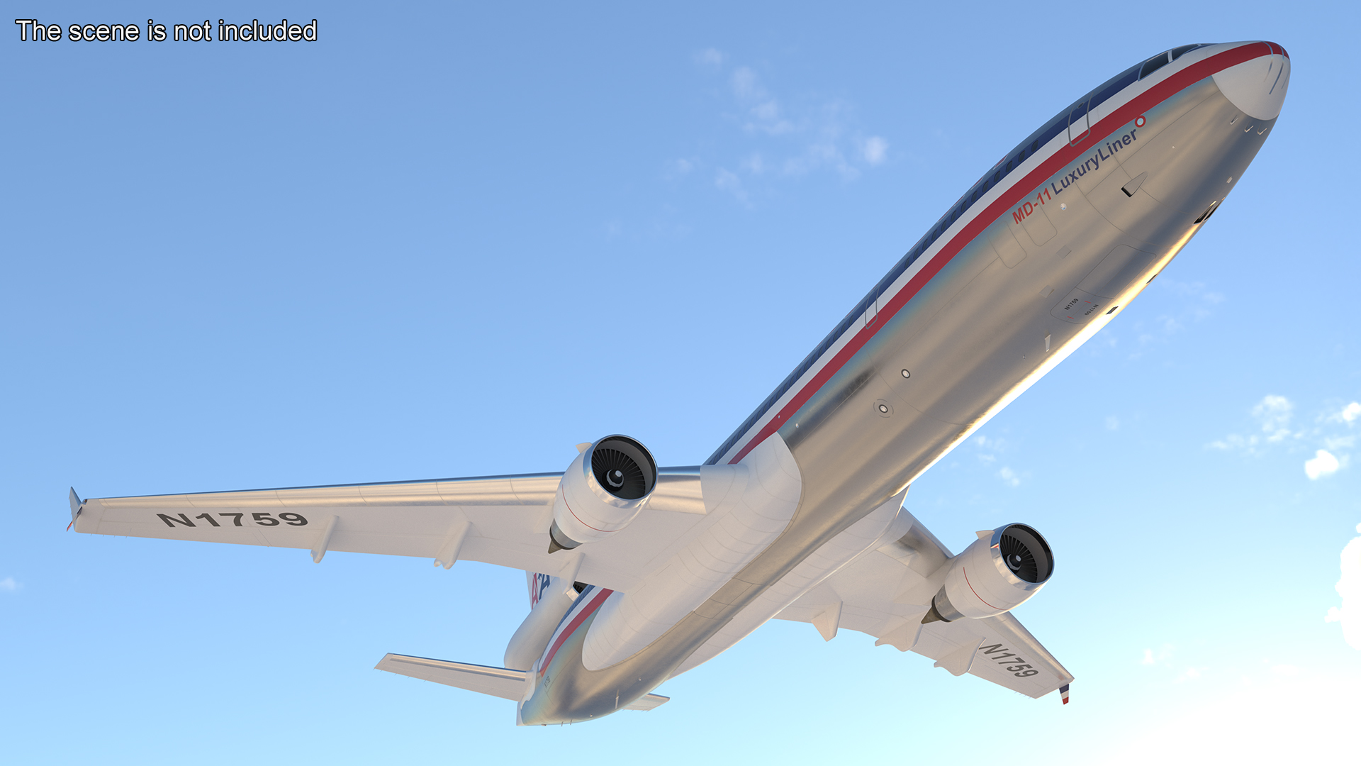 American Airlines MD-11 Luxury Liner Aircraft Rigged 3D