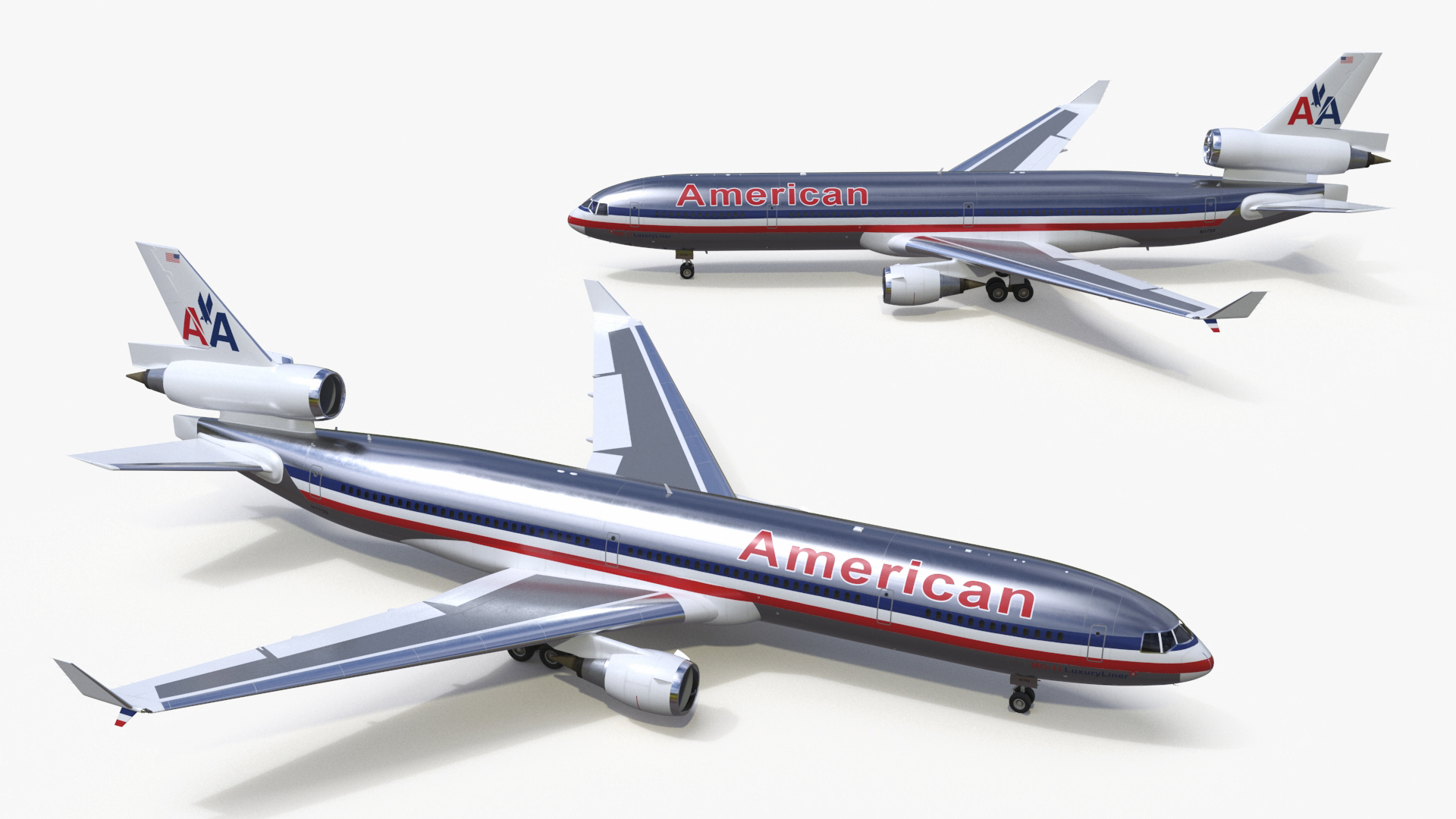 American Airlines MD-11 Luxury Liner Aircraft Rigged 3D
