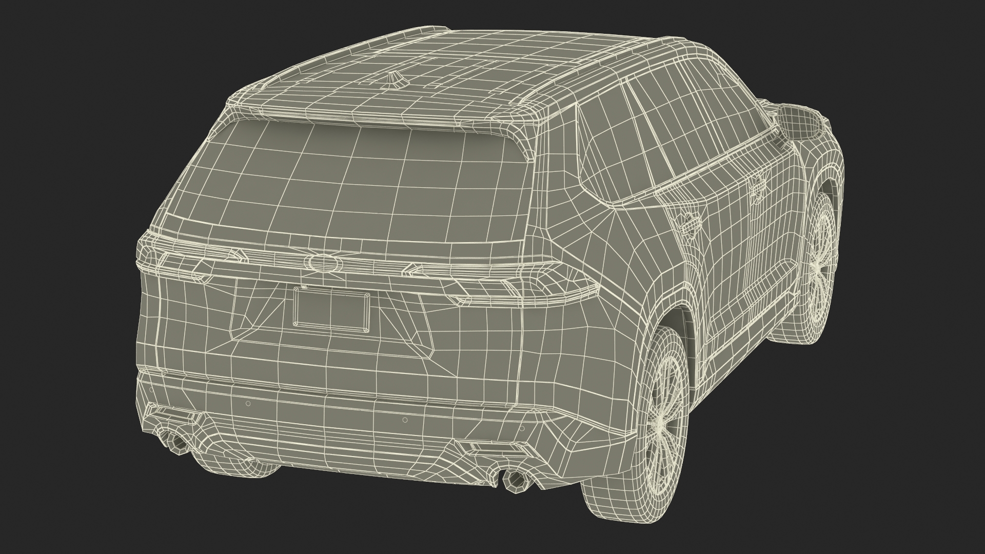 Generic SUV Car Green Colored 3D model