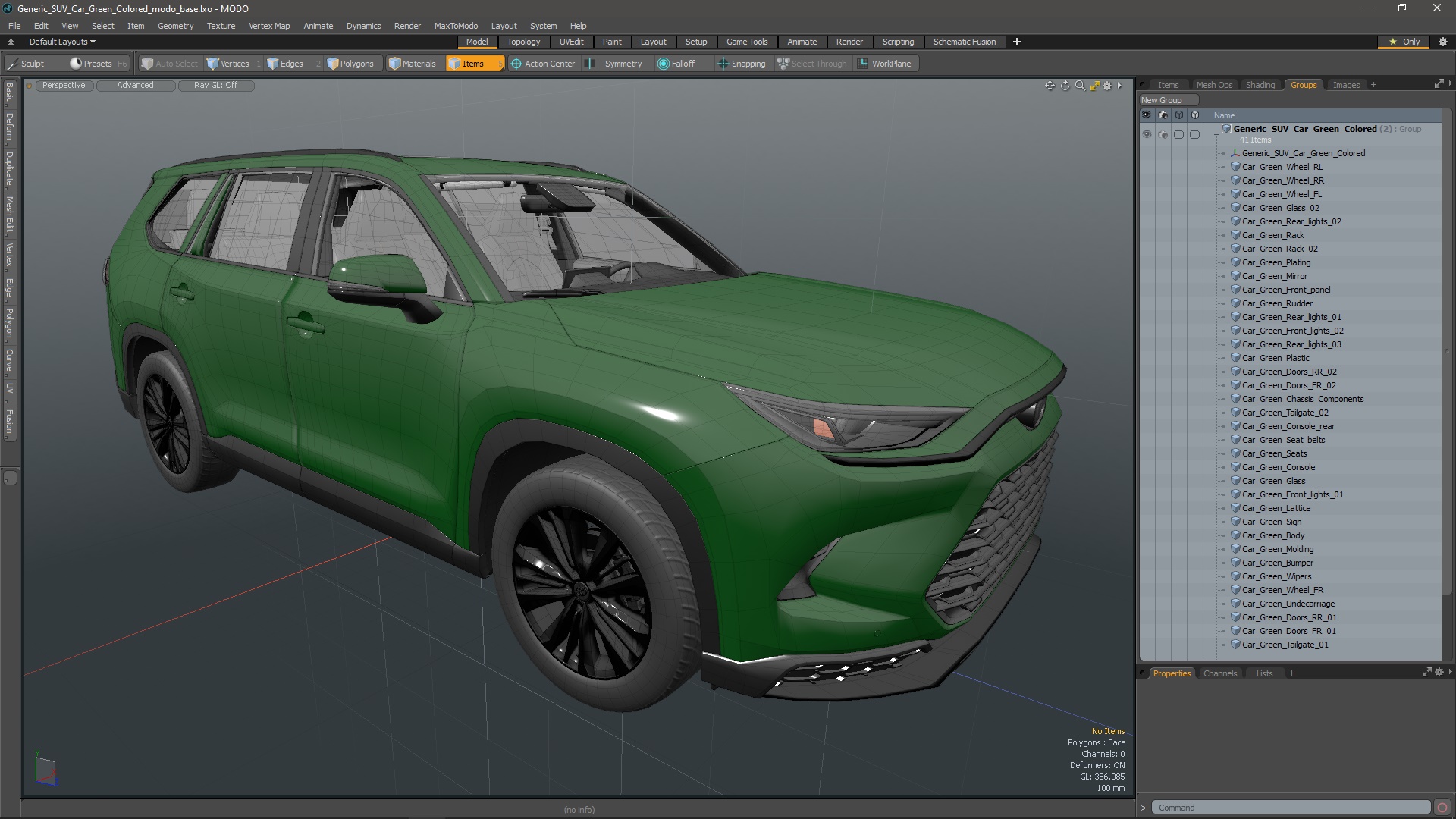Generic SUV Car Green Colored 3D model