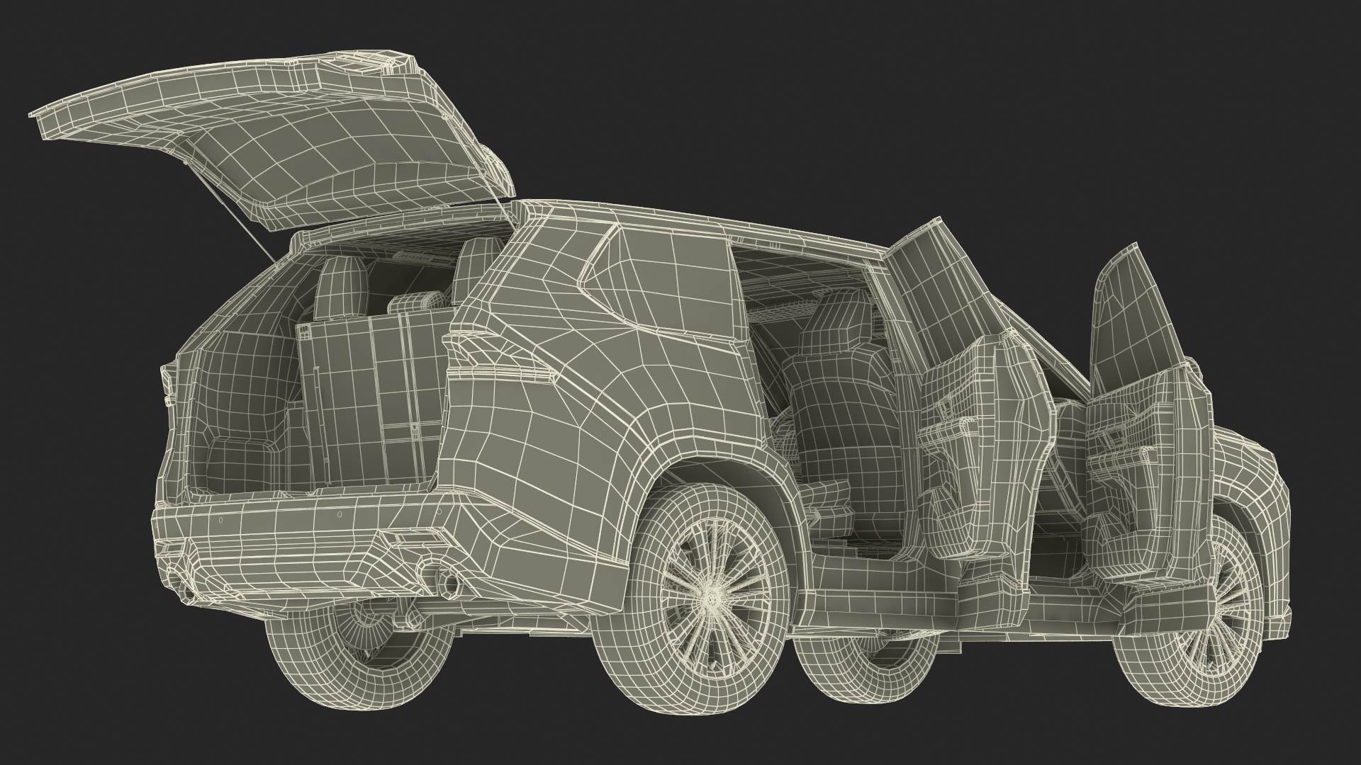 Generic SUV Car Green Colored 3D model