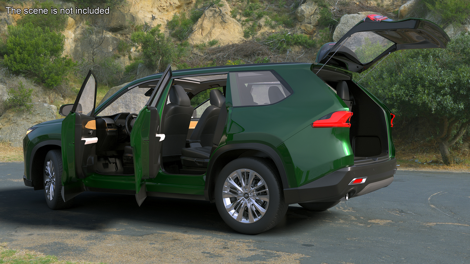 Generic SUV Car Green Colored 3D model