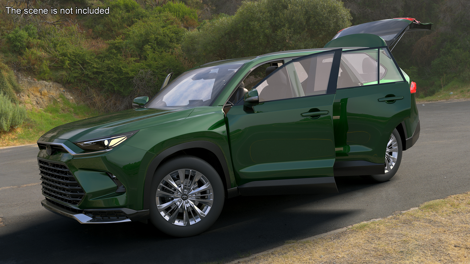 Generic SUV Car Green Colored 3D model