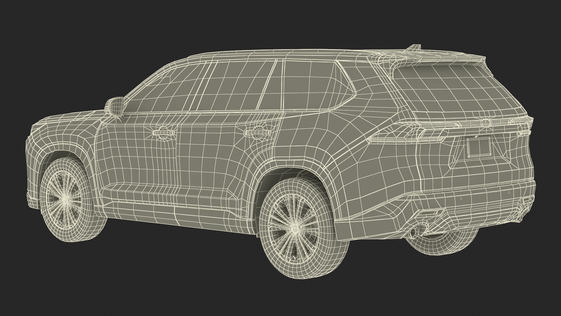 Generic SUV Car Green Colored 3D model