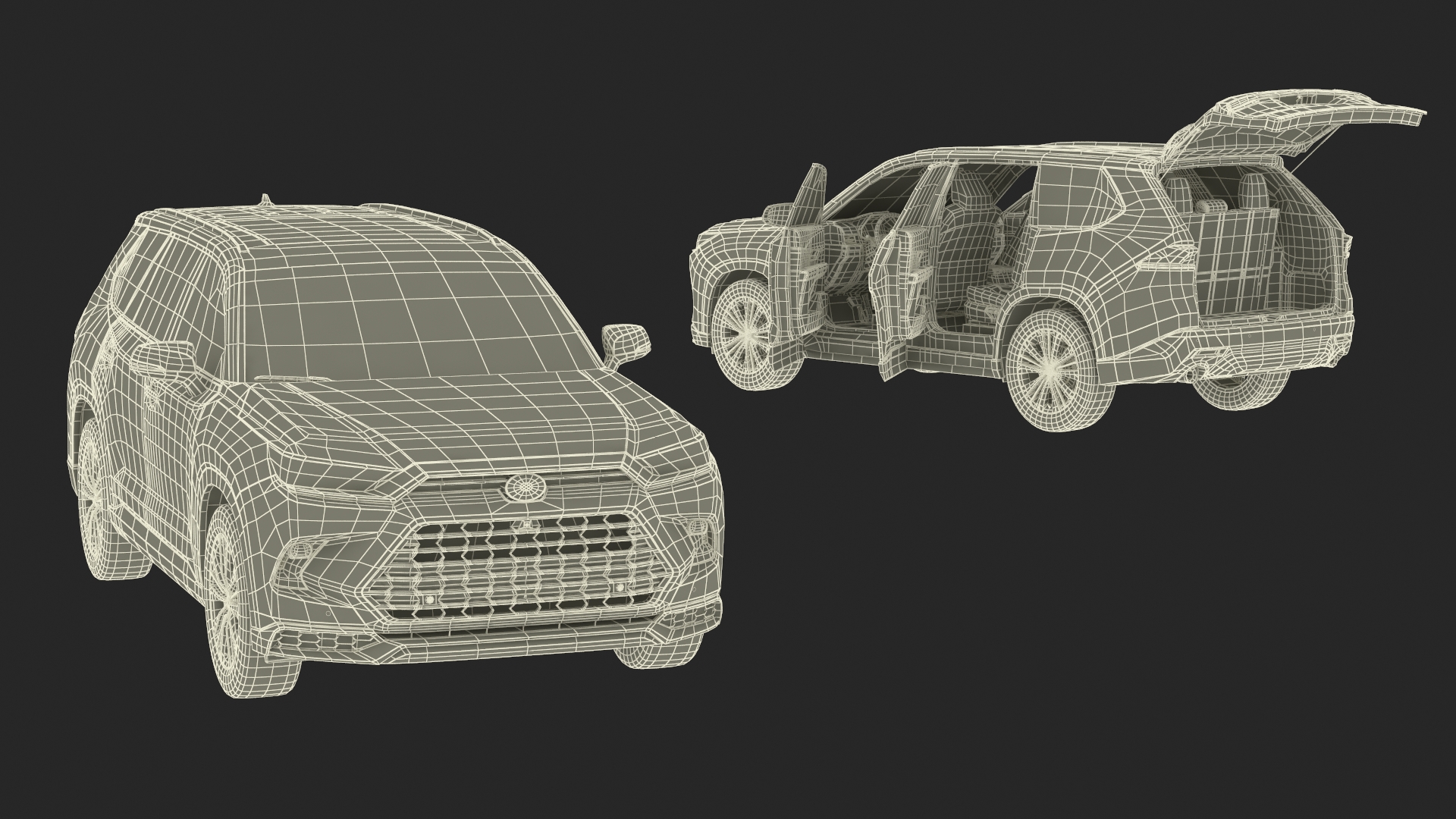 Generic SUV Car Green Colored 3D model