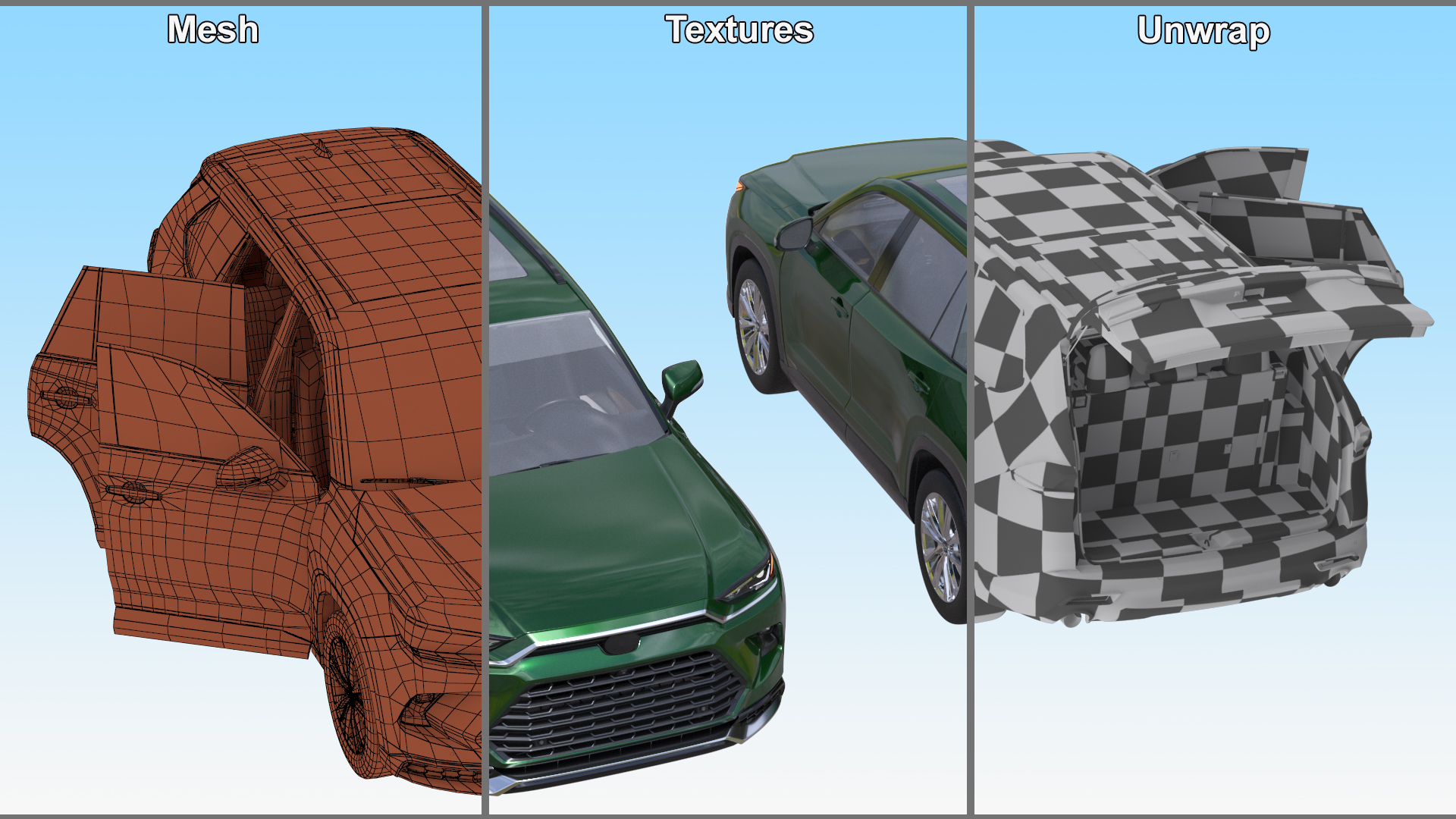 Generic SUV Car Green Colored 3D model