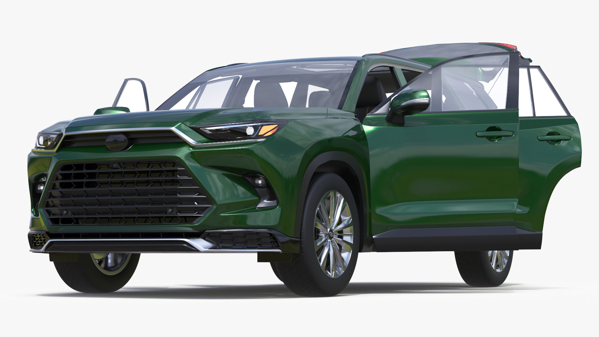 Generic SUV Car Green Colored 3D model