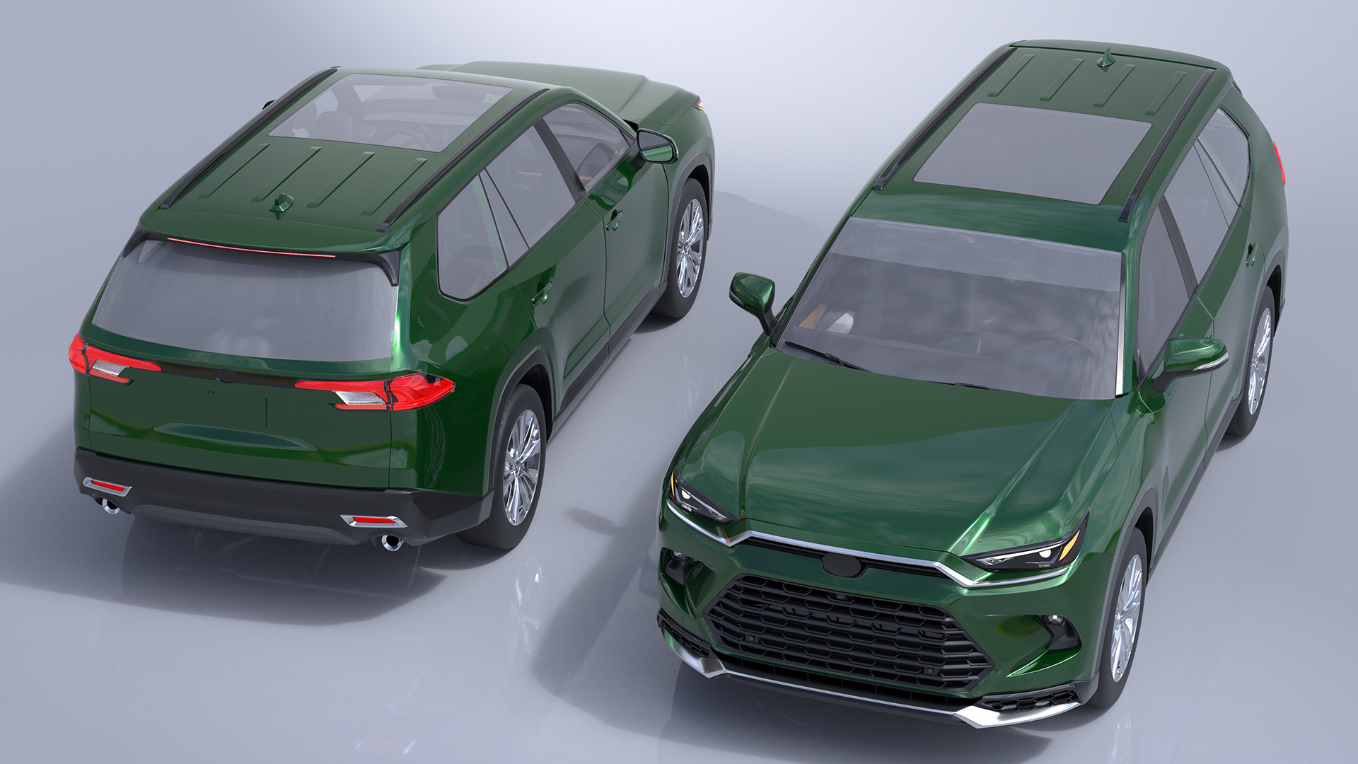 Generic SUV Car Green Colored 3D model