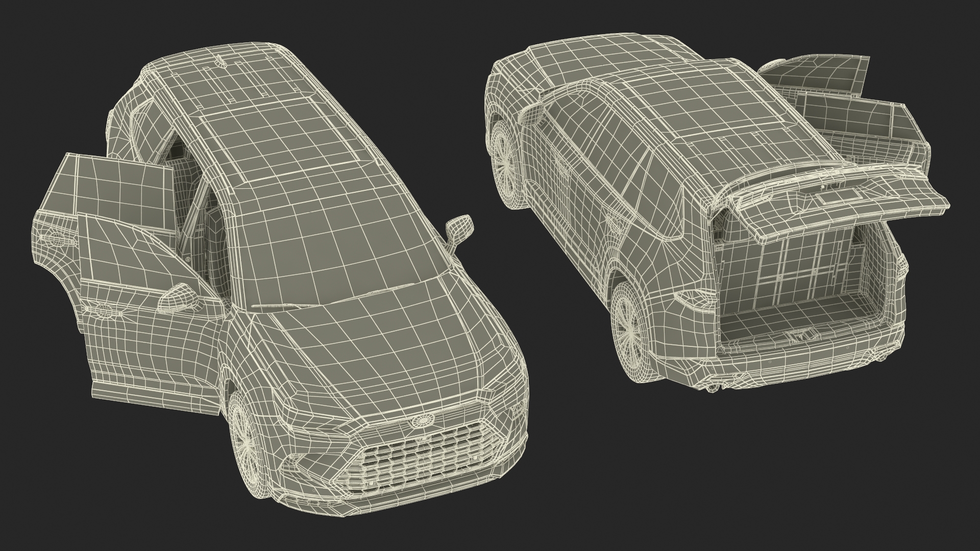 Generic SUV Car Green Colored 3D model