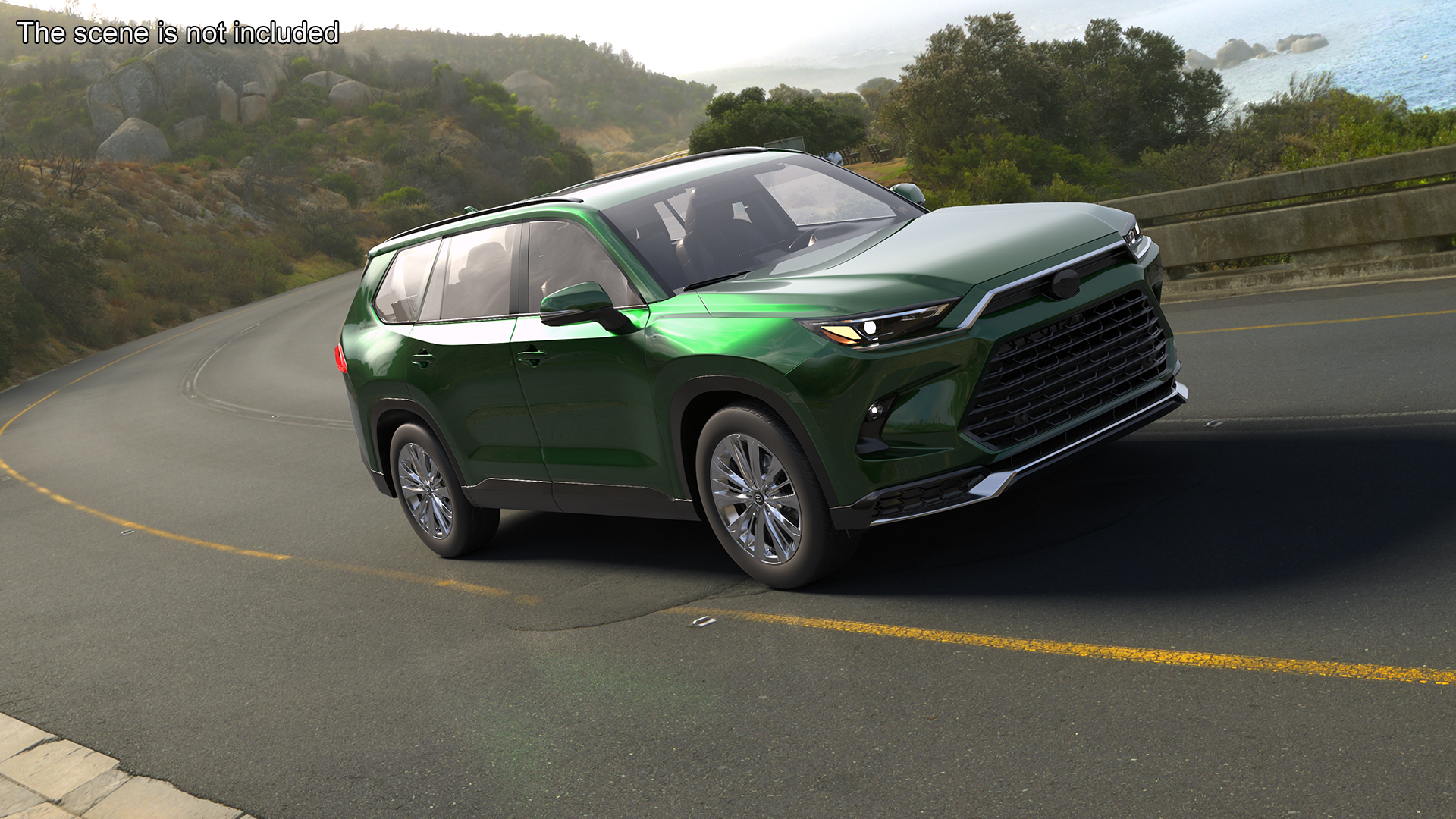 Generic SUV Car Green Colored 3D model