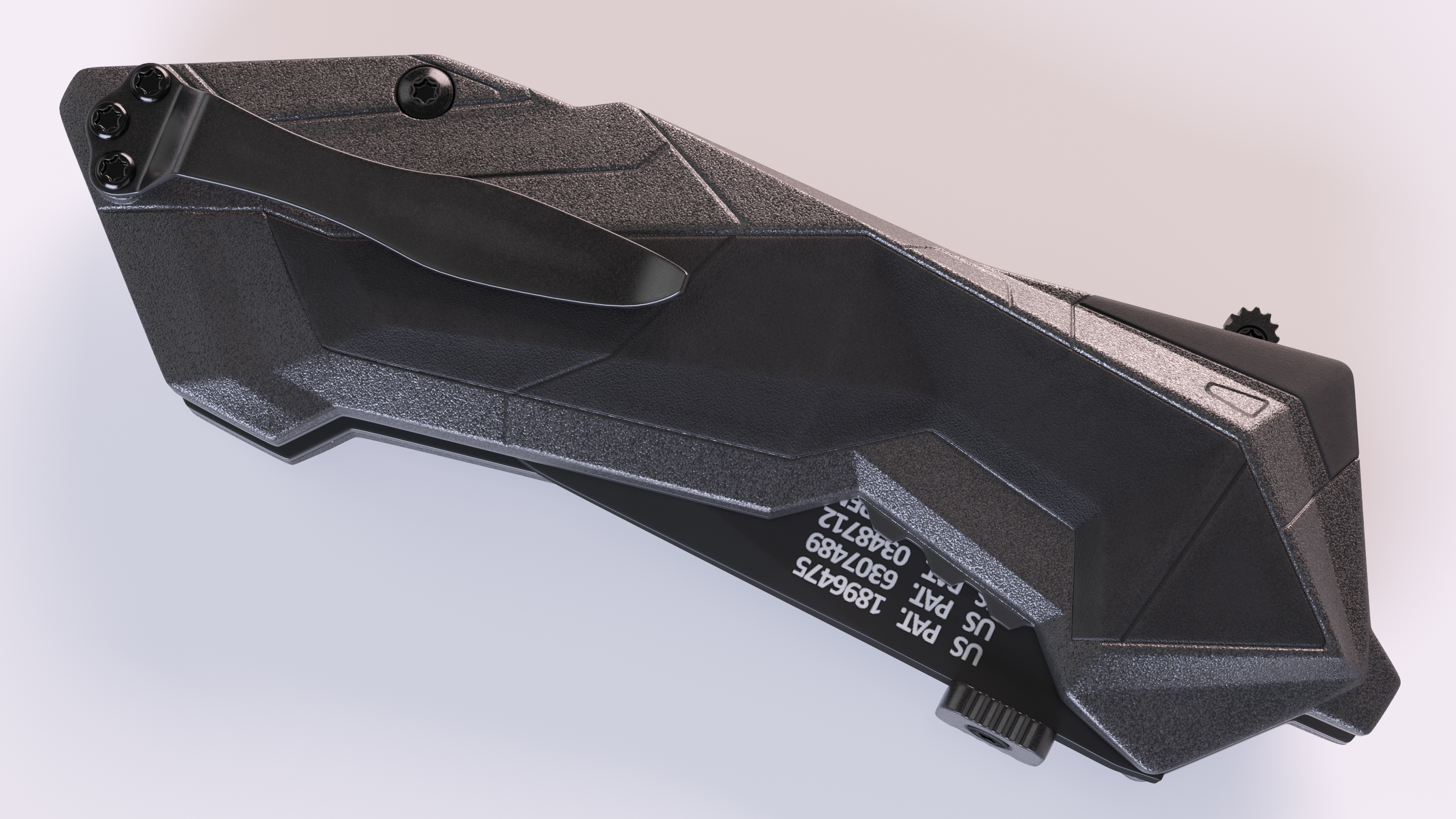 Futuristic Knife Schrade Folded Black 3D