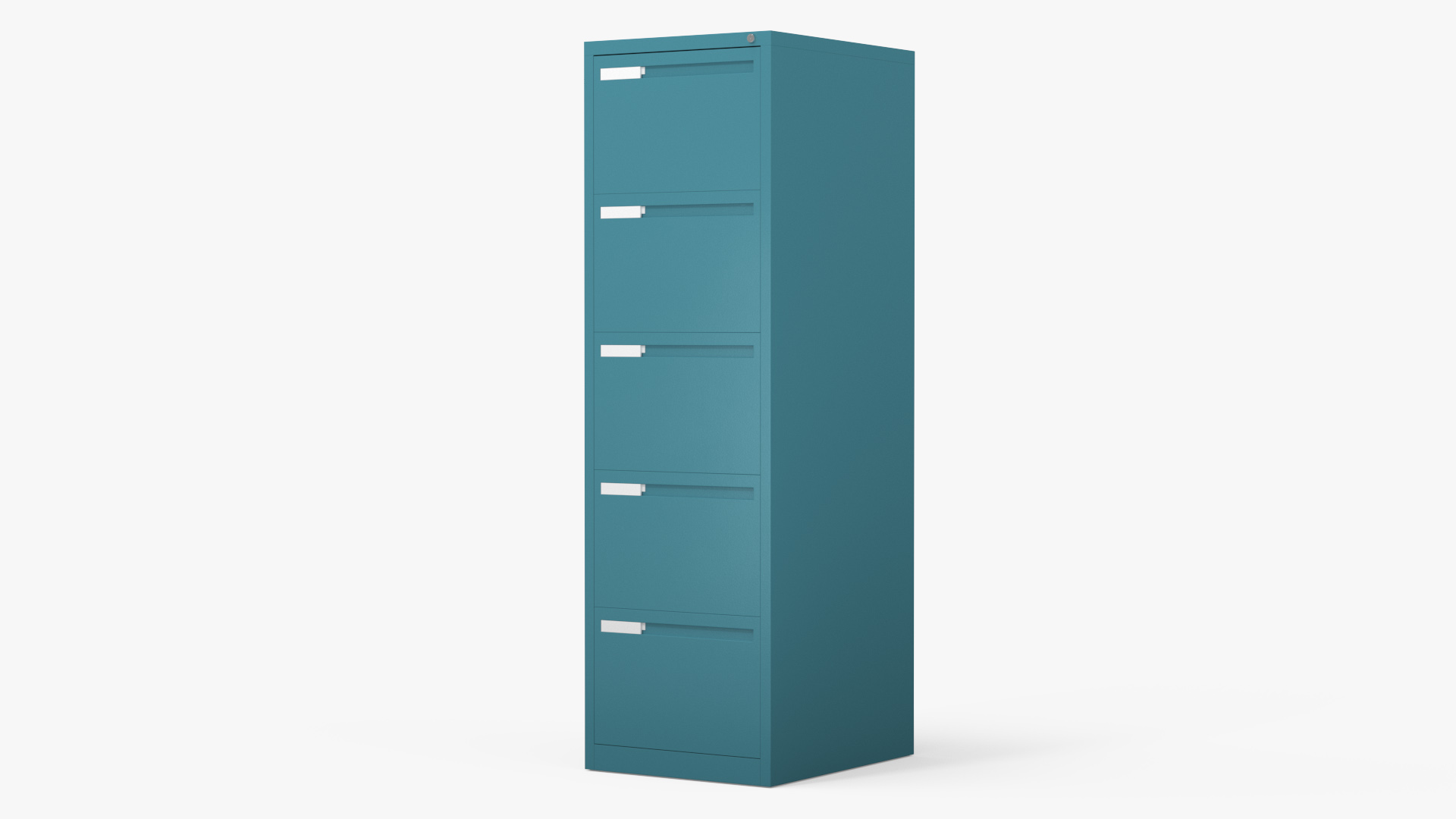 3D Filing Cabinet 5 Drawer Blue model