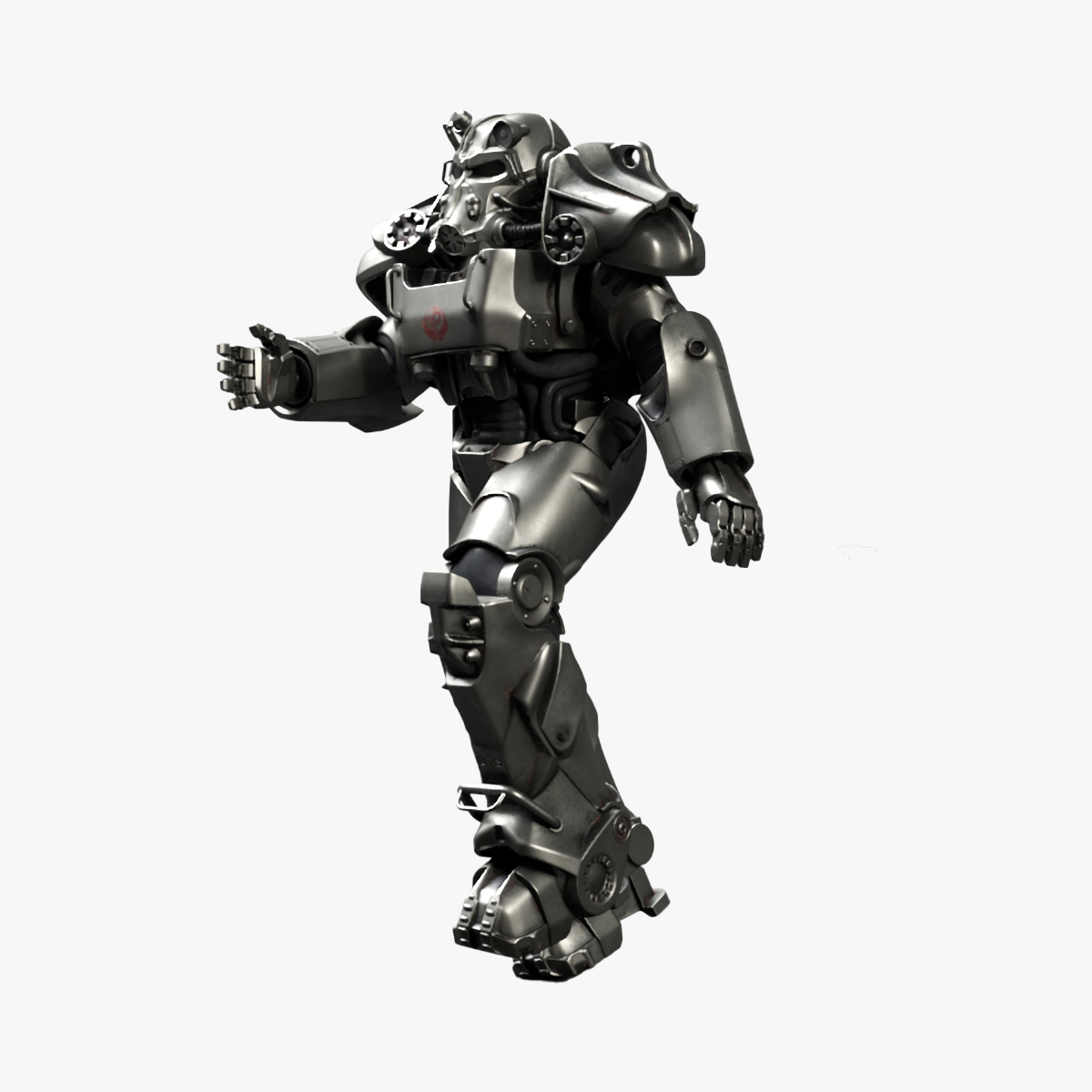 3D T 60 Power Armor Fallout with Rifle Rigged for Cinema 4D