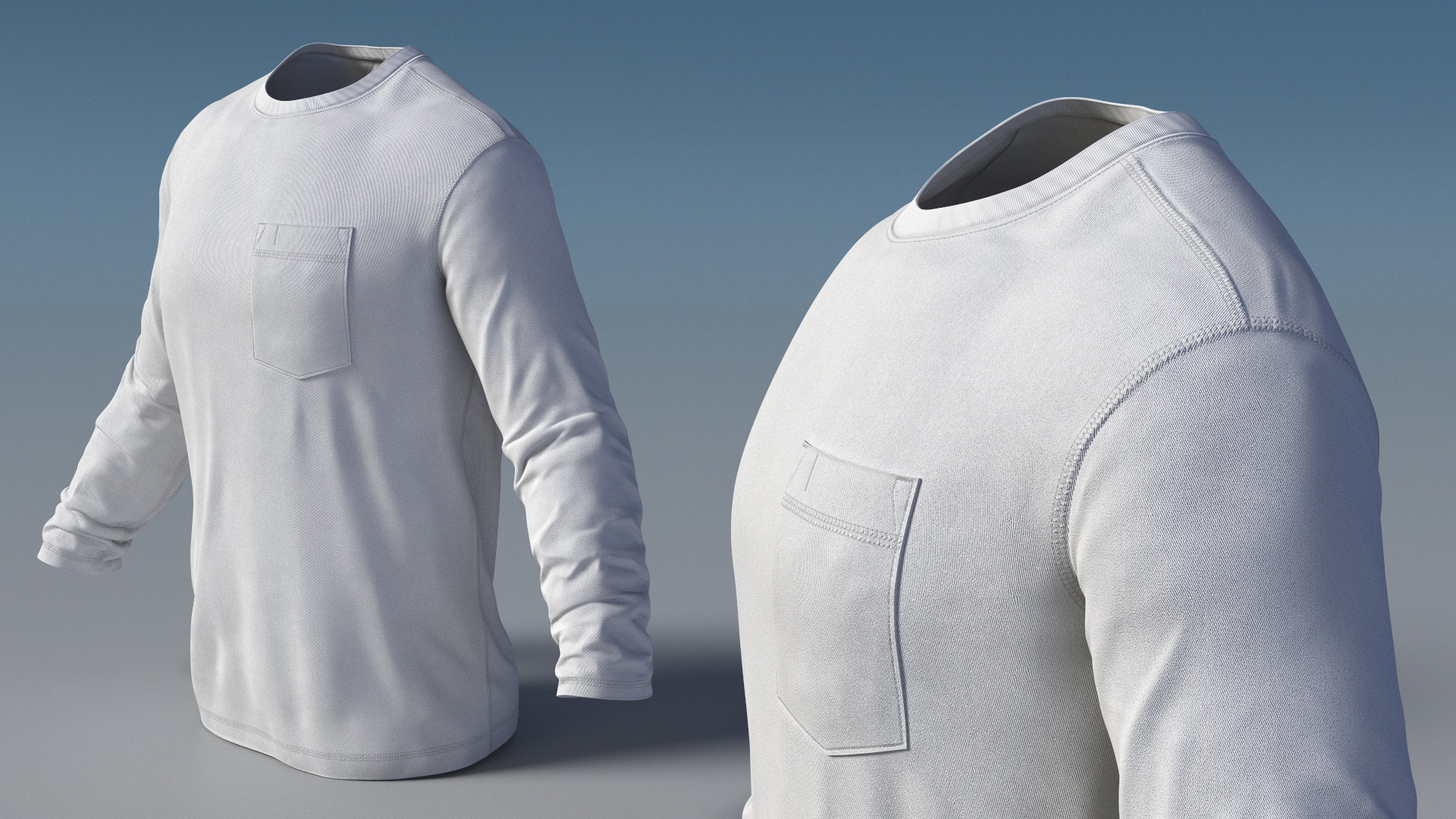 Long Sleeve Pocket Shirt Light Gray - view 4