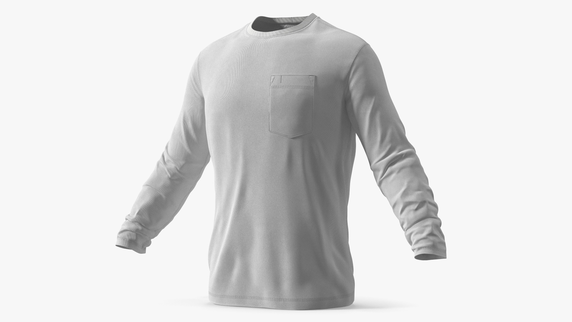 Long Sleeve Pocket Shirt Light Gray - view 2