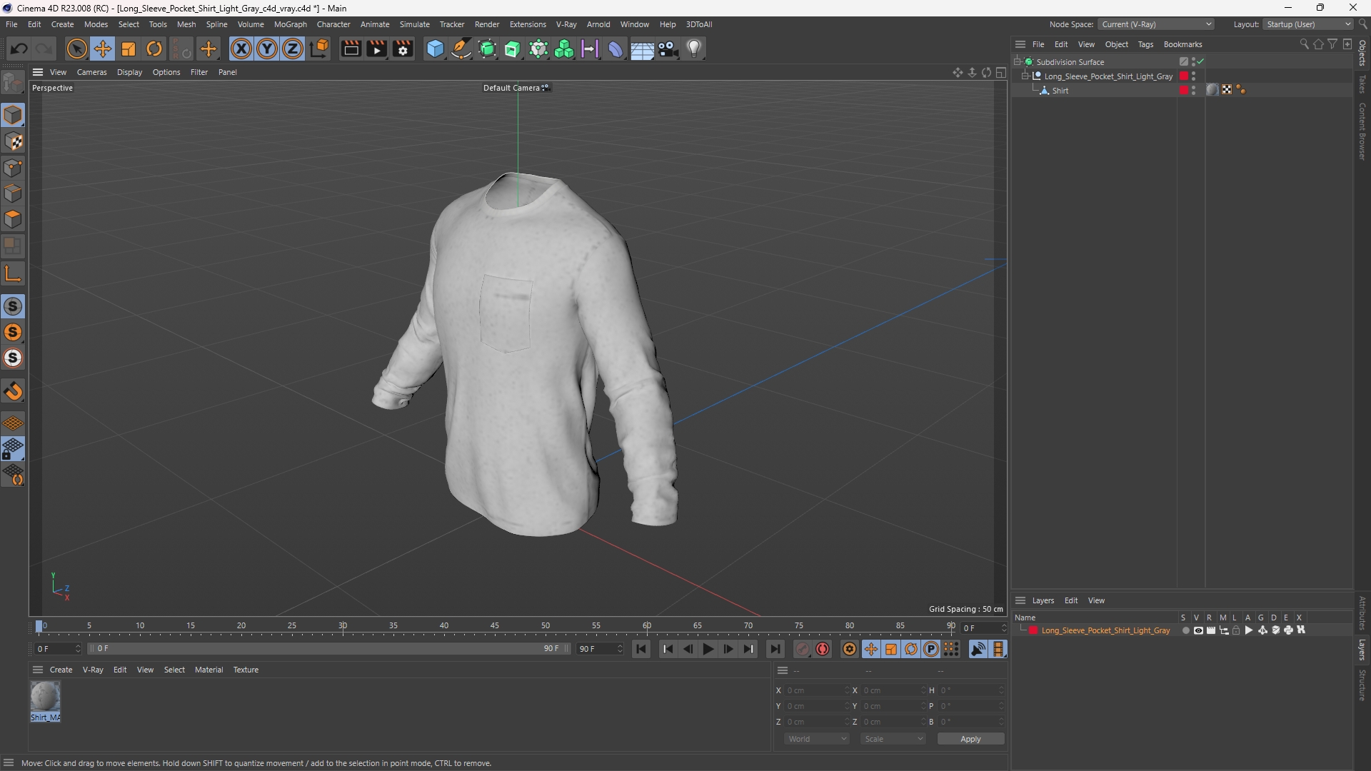 Long Sleeve Pocket Shirt Light Gray - view 12