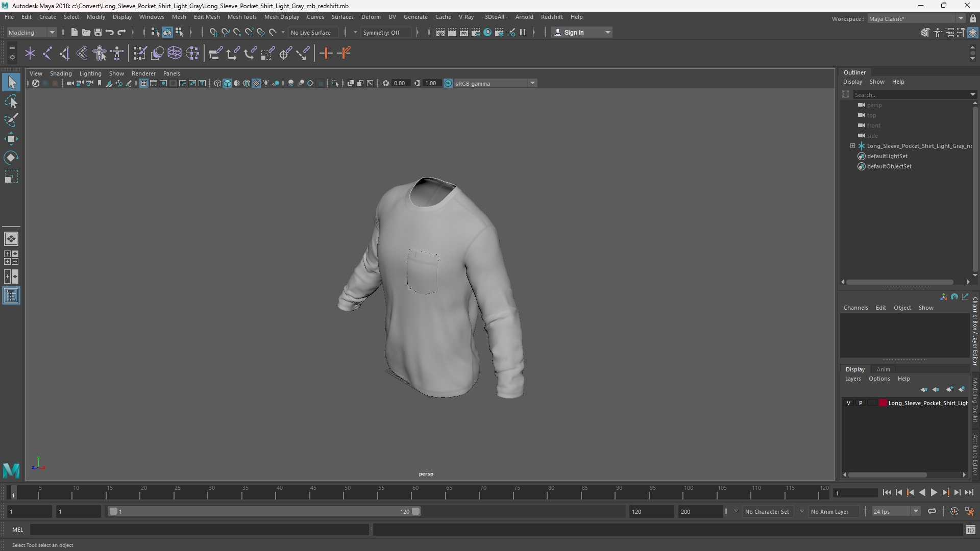 Long Sleeve Pocket Shirt Light Gray - view 11
