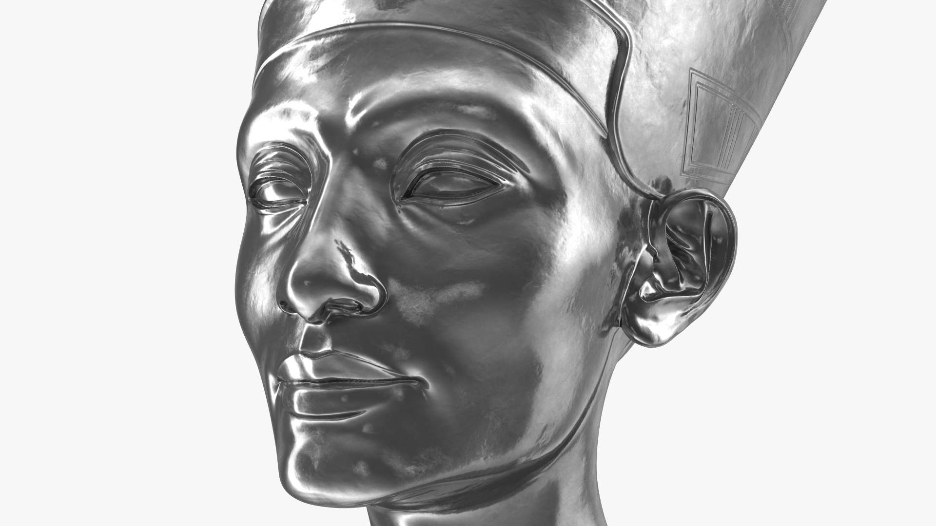 3D model Silver Bust of Queen Nefertiti