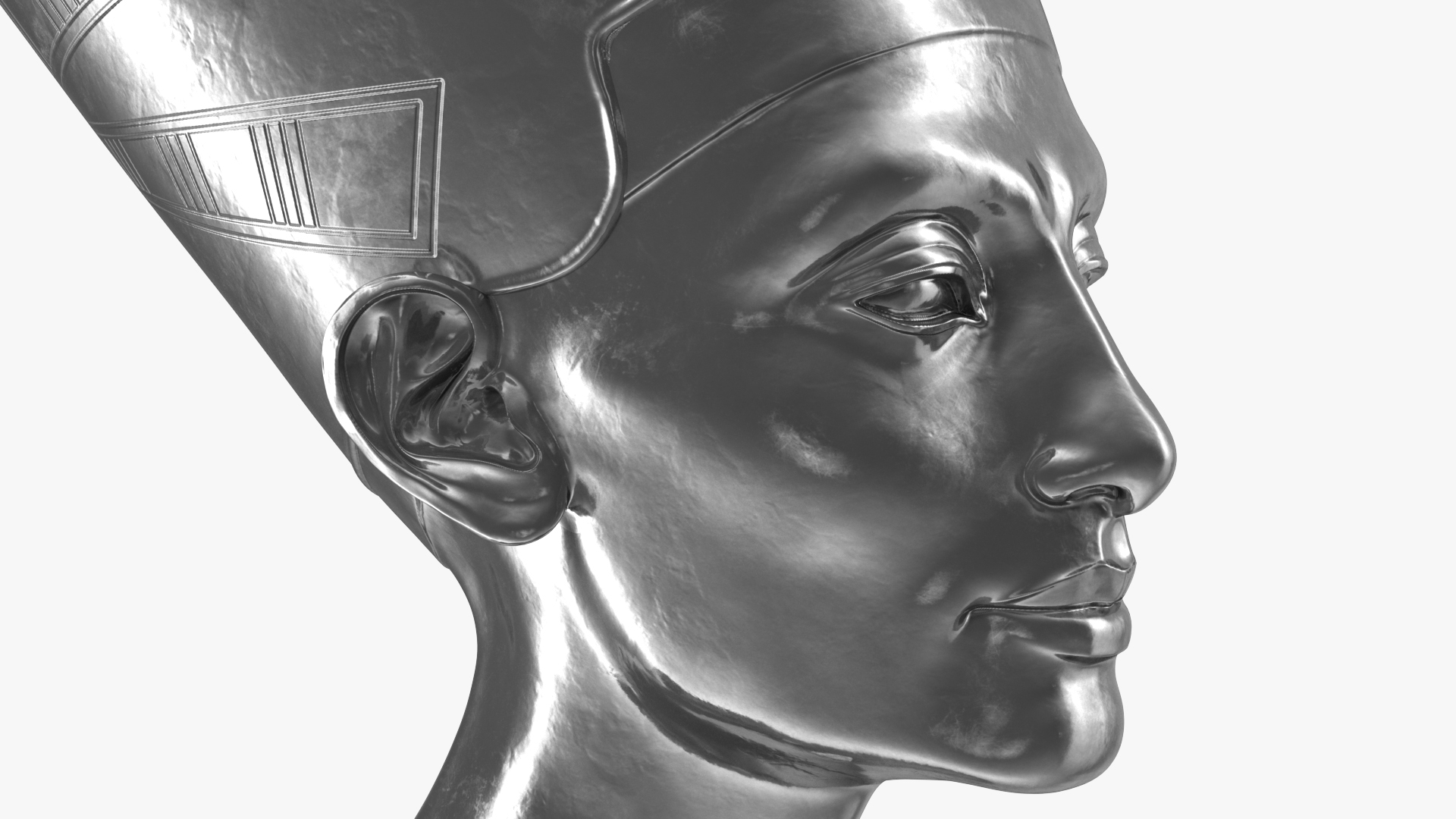3D model Silver Bust of Queen Nefertiti