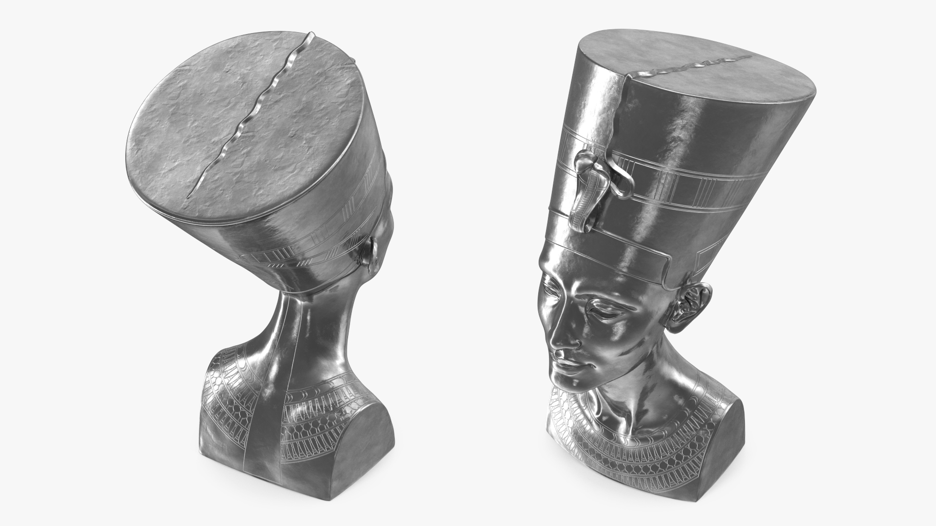 3D model Silver Bust of Queen Nefertiti