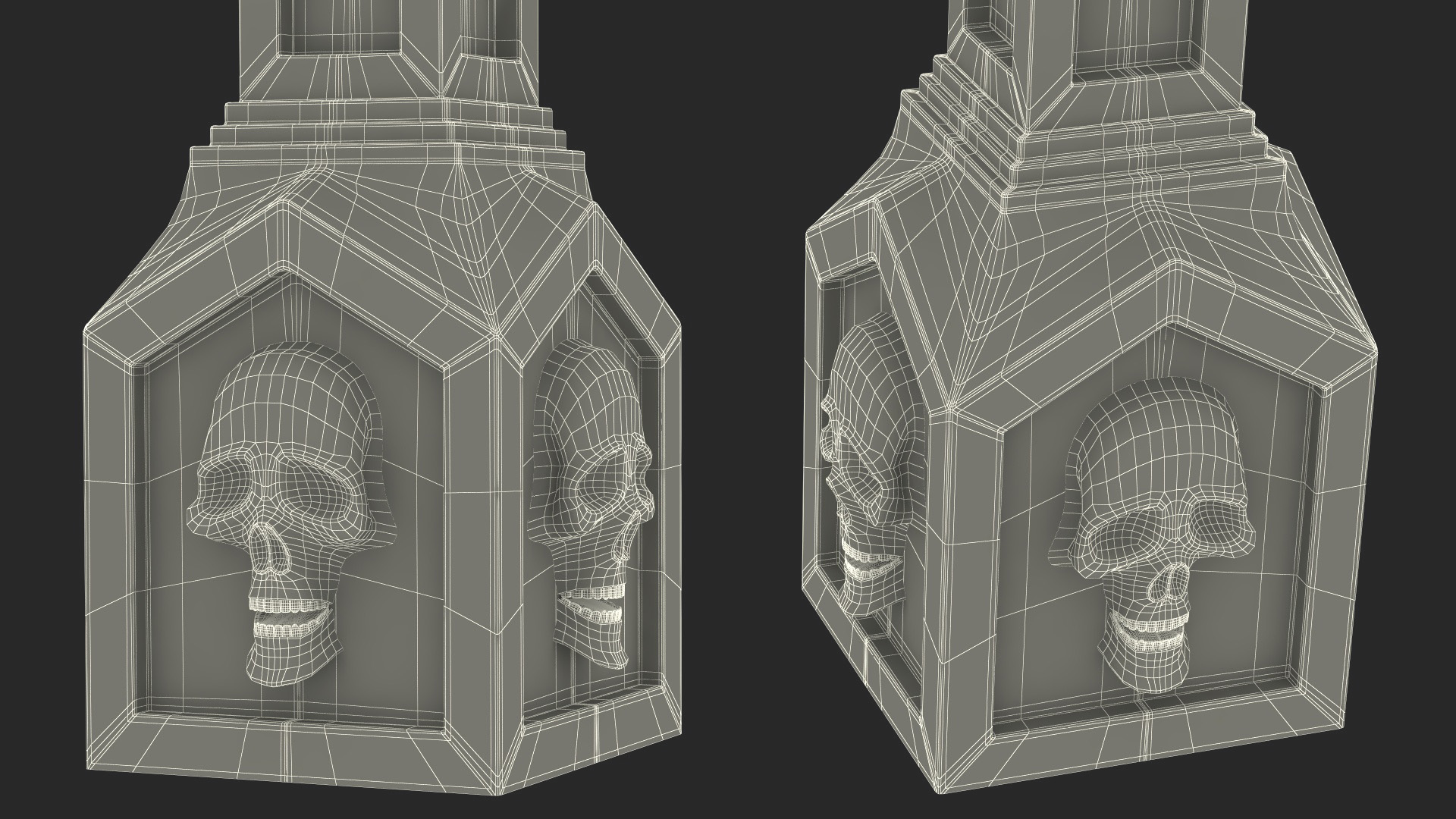 3D Raven on Halloween Tombstone model