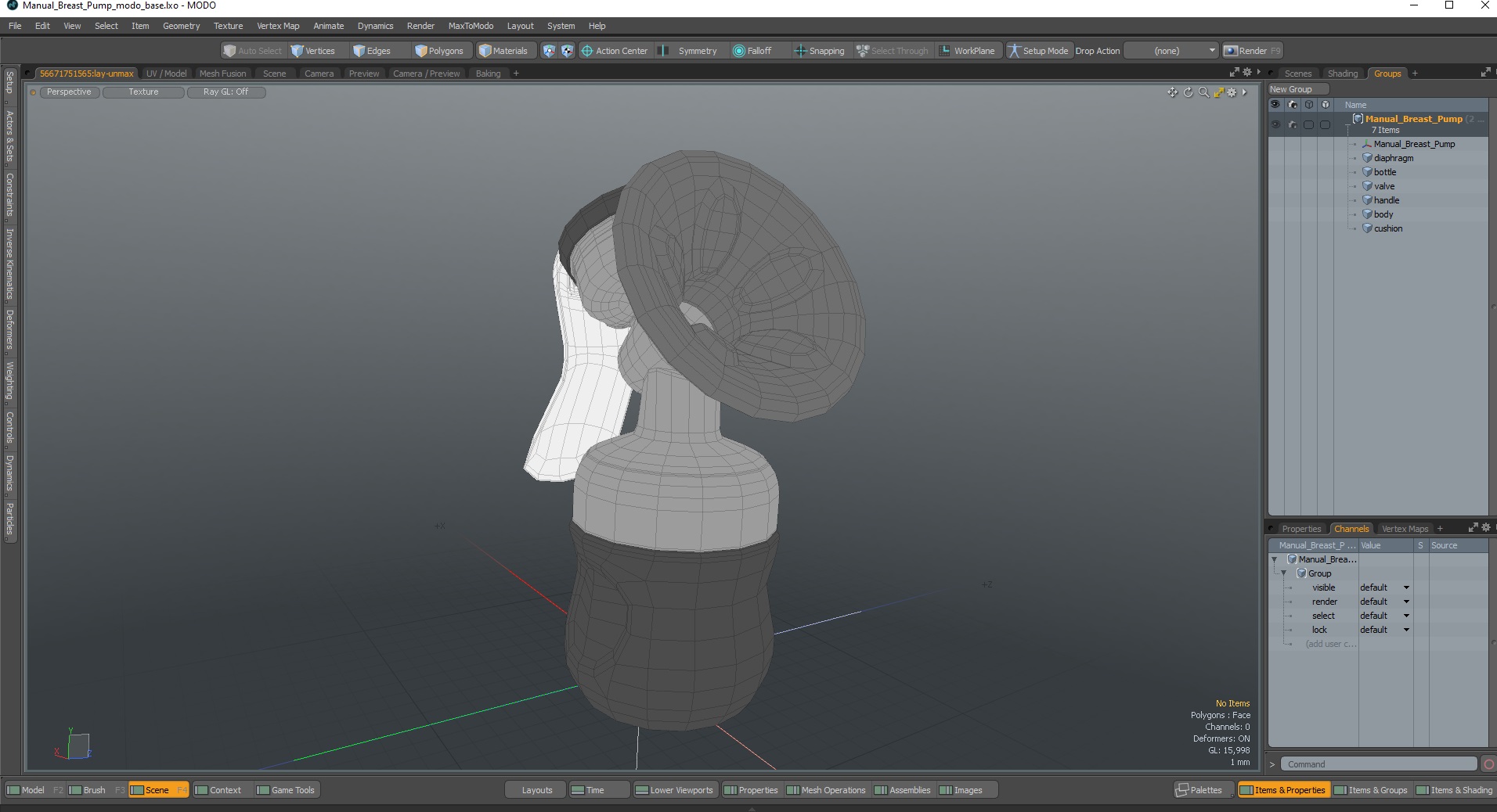 3D Manual Breast Pump model