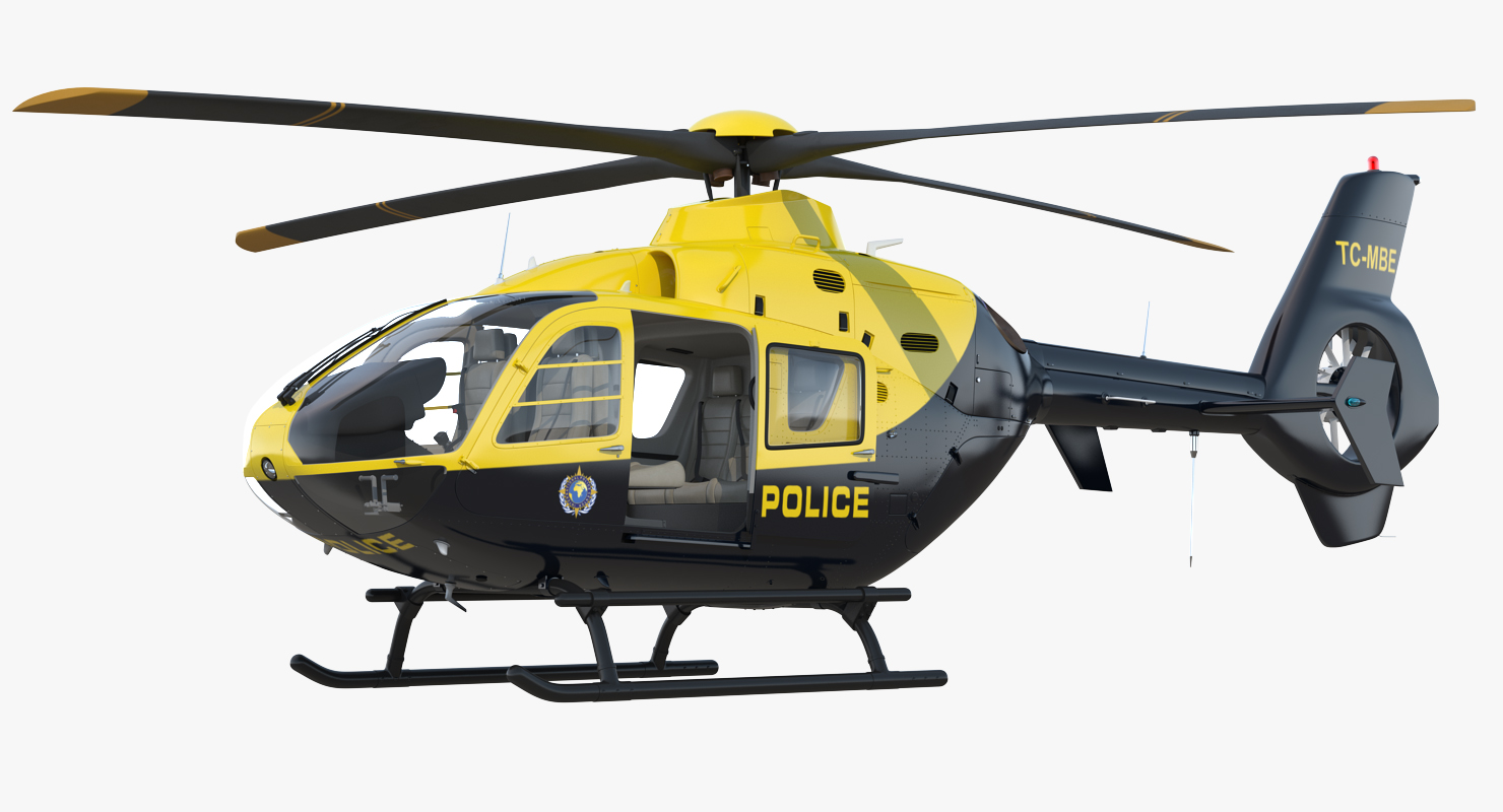 3D Police Eurocopter EC 135 Rigged