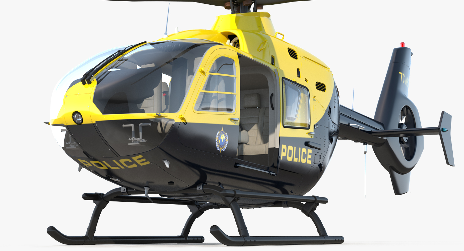 3D Police Eurocopter EC 135 Rigged