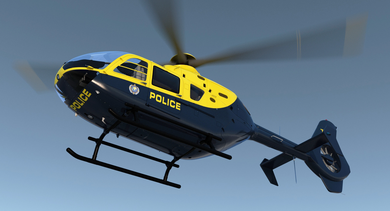 3D Police Eurocopter EC 135 Rigged