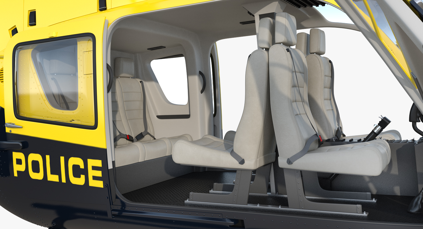 3D Police Eurocopter EC 135 Rigged
