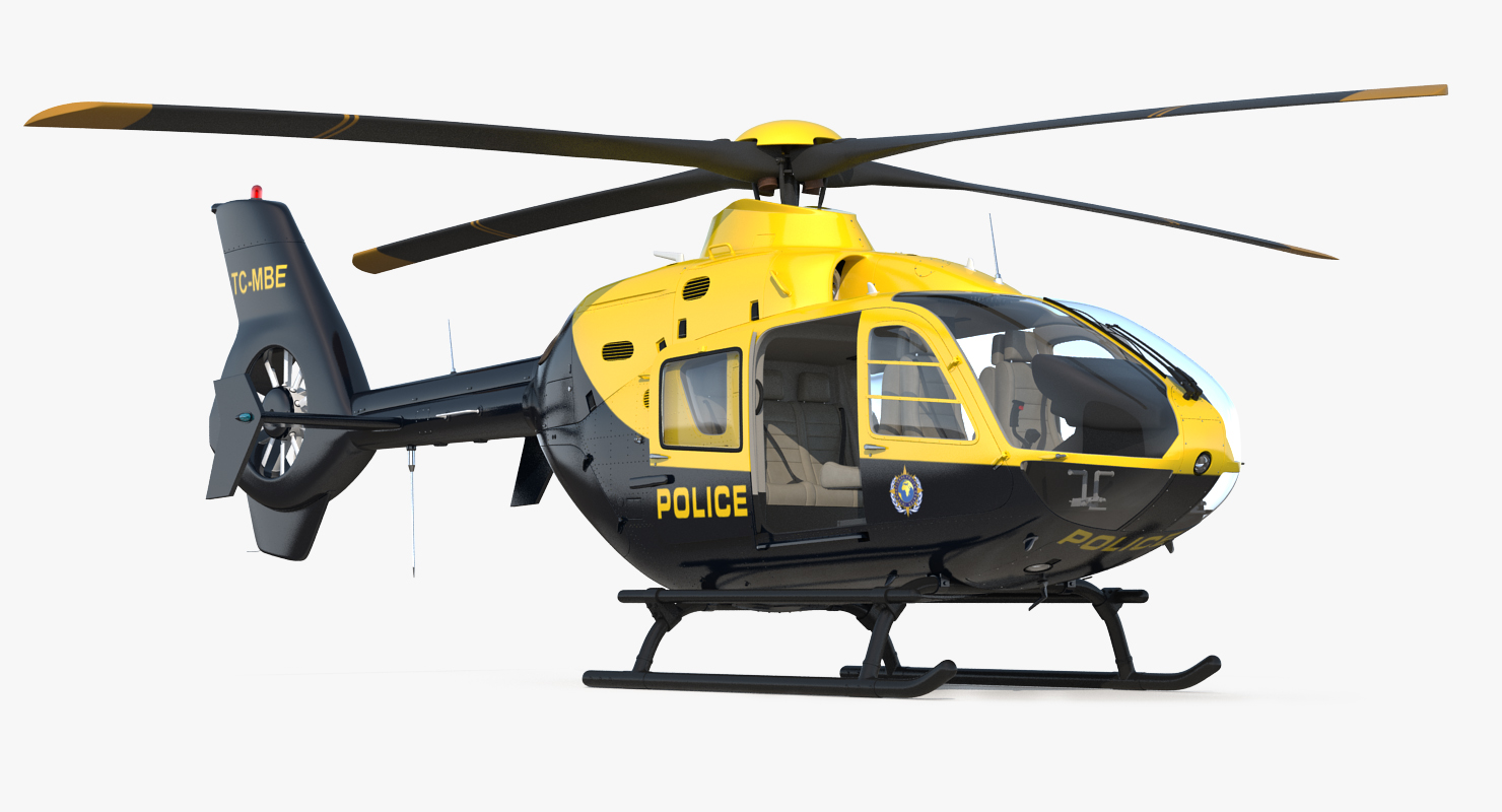 3D Police Eurocopter EC 135 Rigged