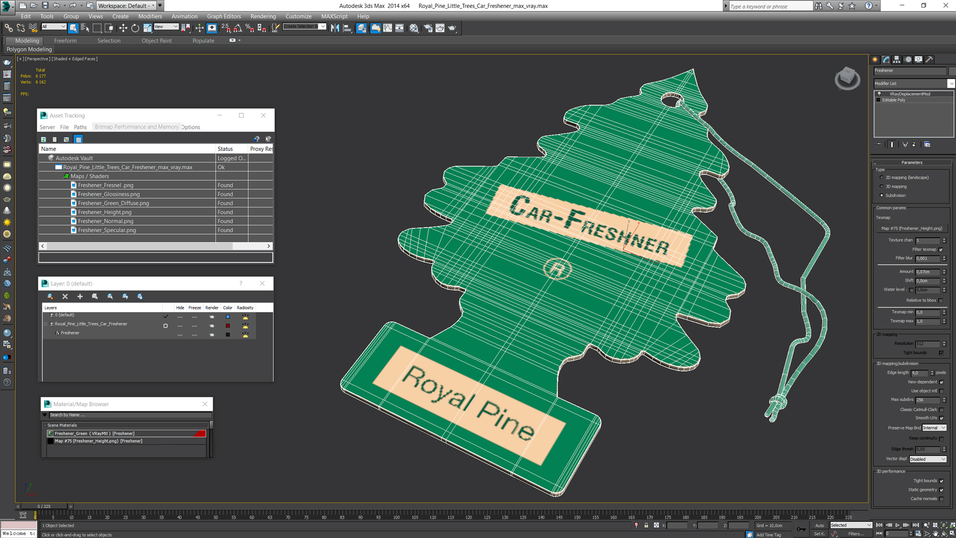 Royal Pine Little Trees Car Freshener 3D