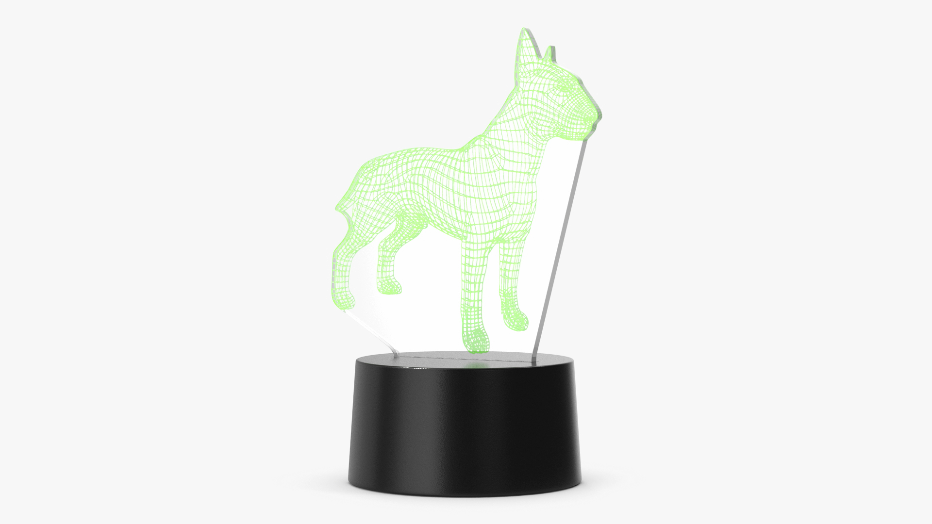 3D Lamp with Dog Green 3D