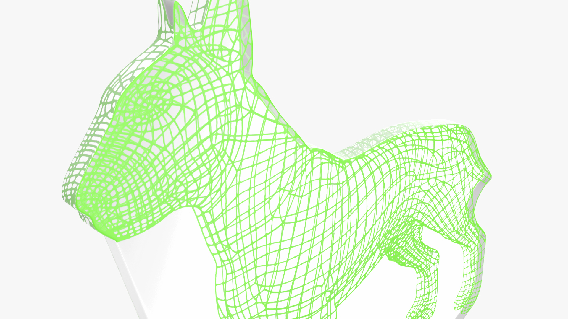 3D Lamp with Dog Green 3D