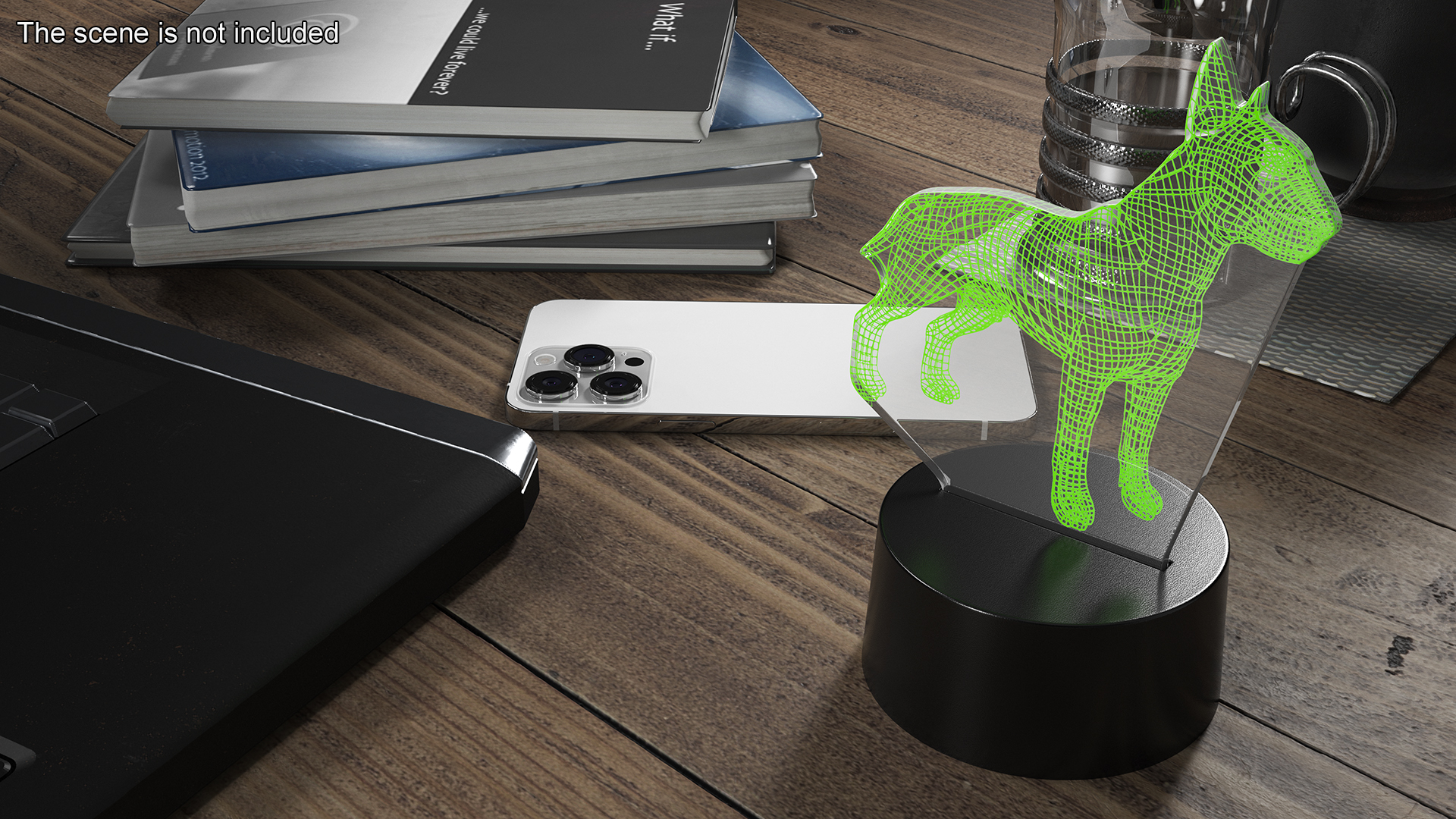 3D Lamp with Dog Green 3D