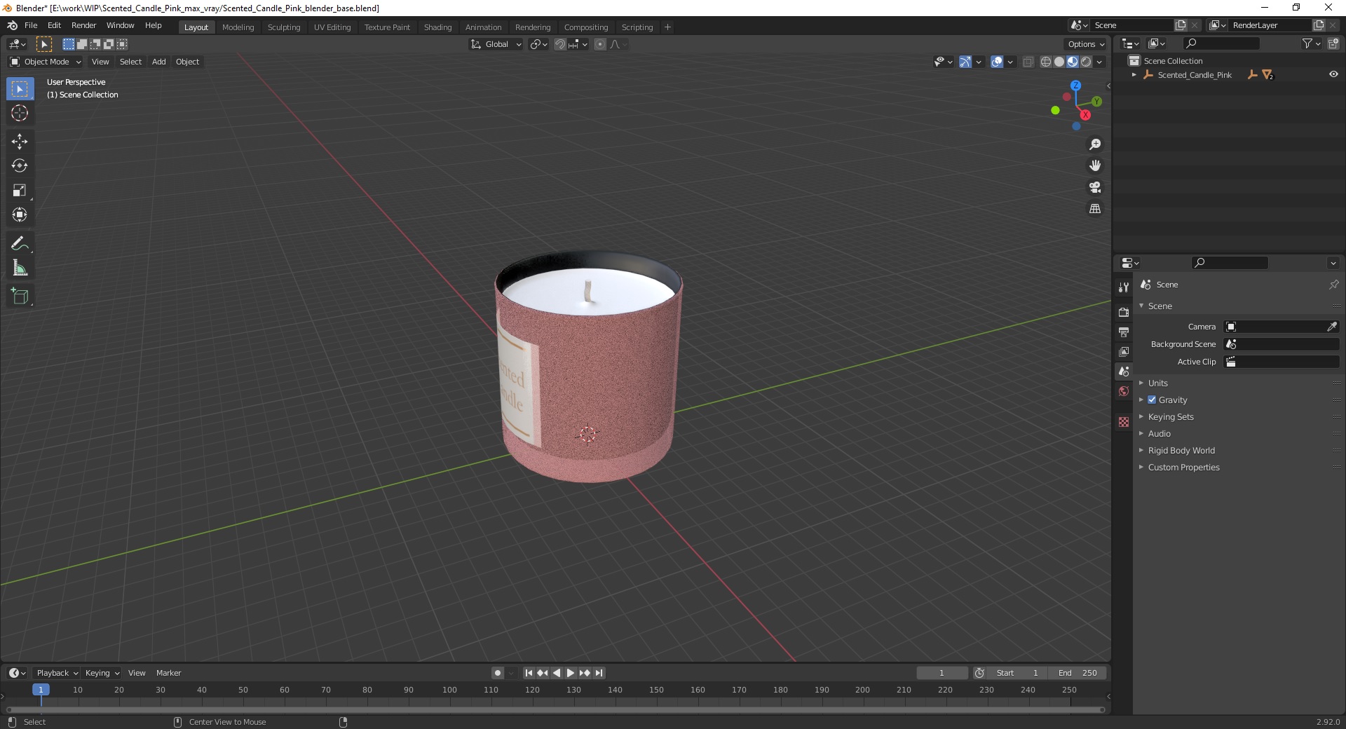 Scented Candle Pink 3D model