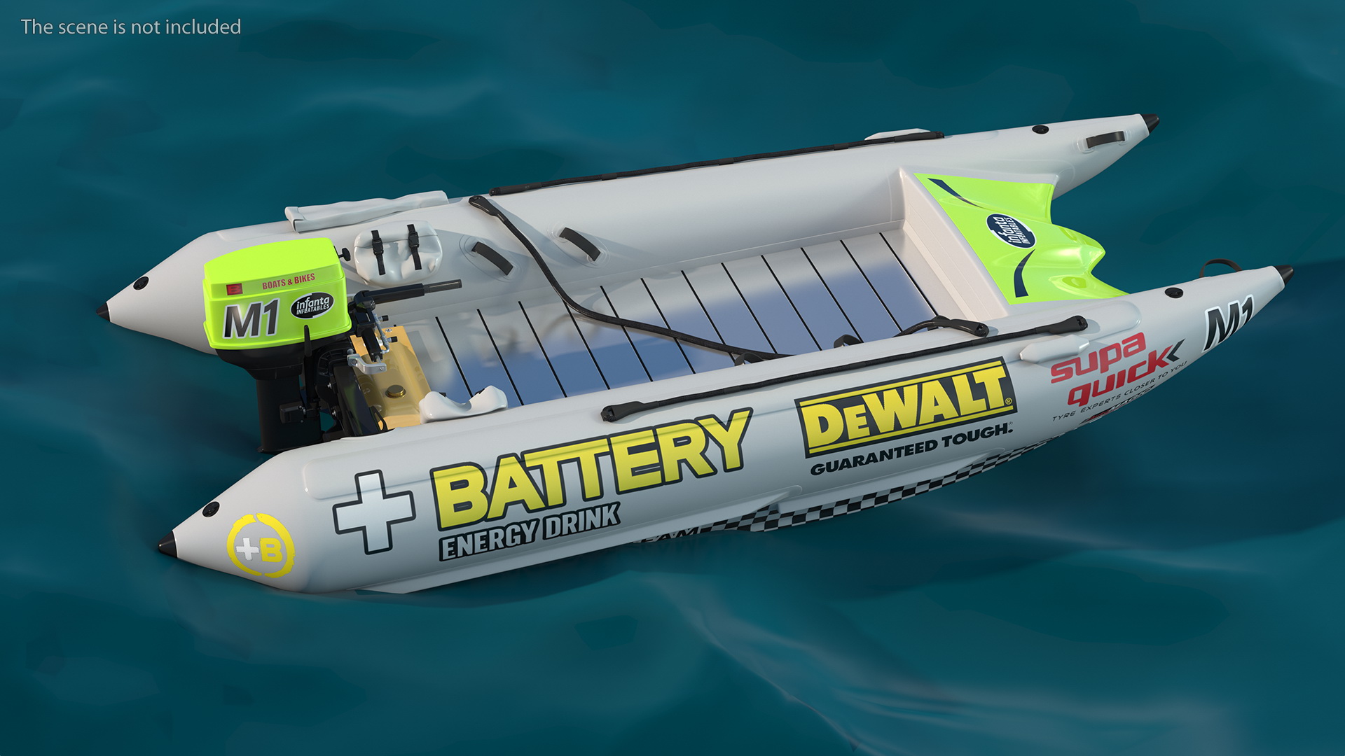 3D model Racing Boat Gemini Zapcat F1 with Engine Grey