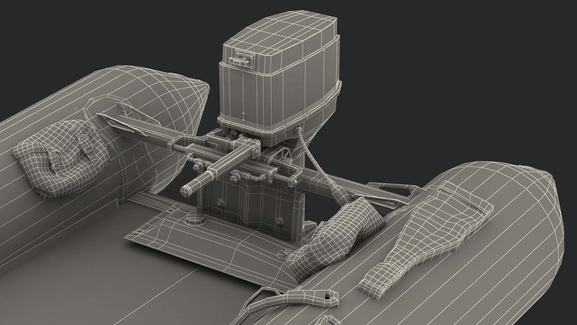 3D model Racing Boat Gemini Zapcat F1 with Engine Grey