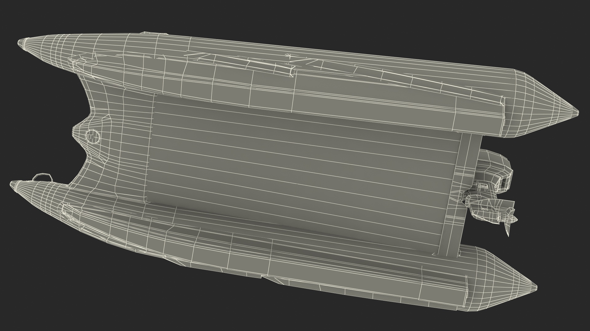3D model Racing Boat Gemini Zapcat F1 with Engine Grey