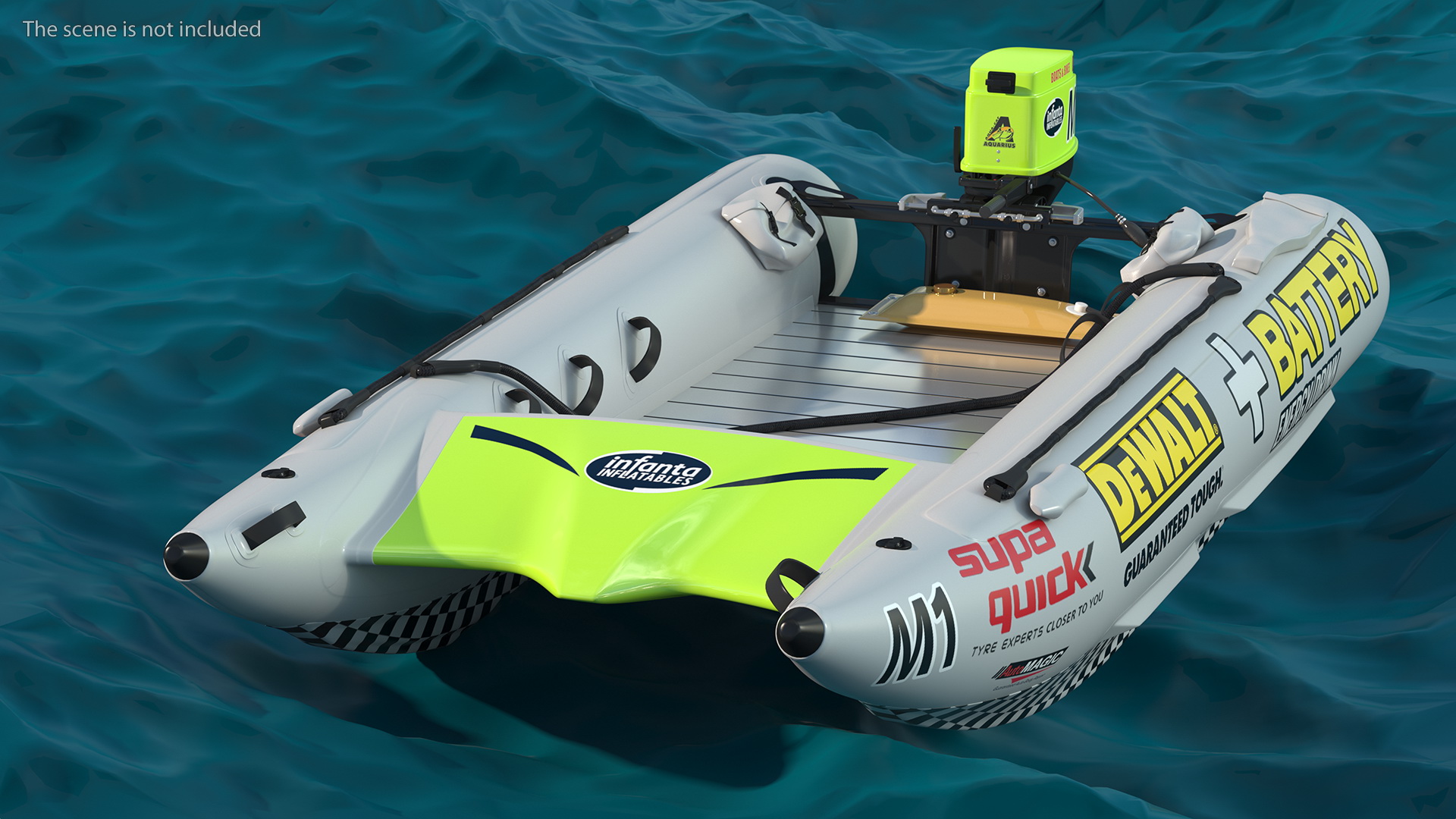 3D model Racing Boat Gemini Zapcat F1 with Engine Grey