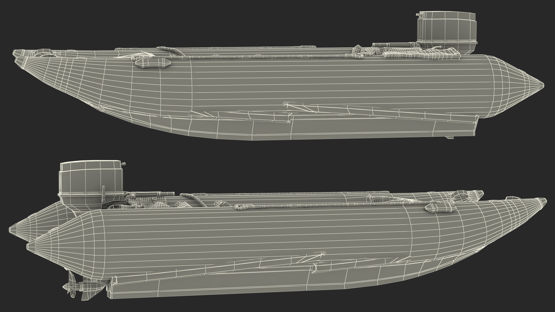 3D model Racing Boat Gemini Zapcat F1 with Engine Grey