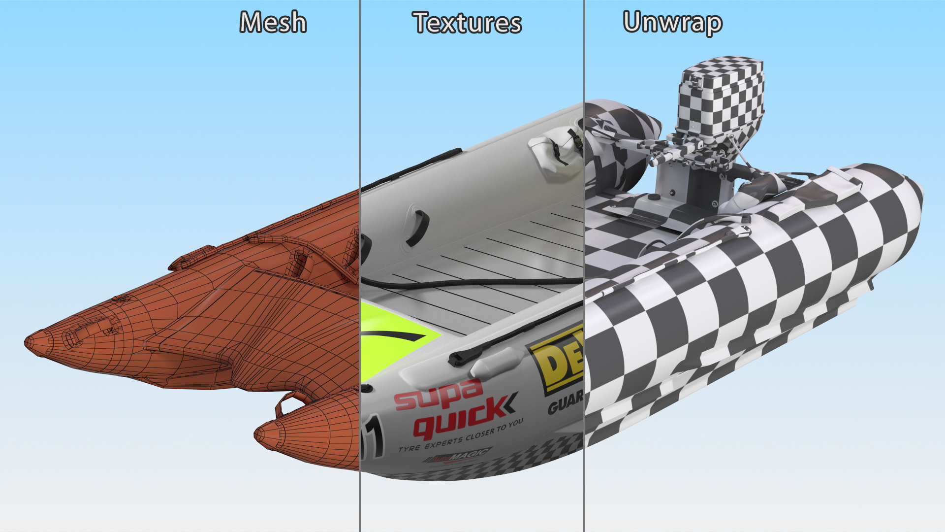 3D model Racing Boat Gemini Zapcat F1 with Engine Grey