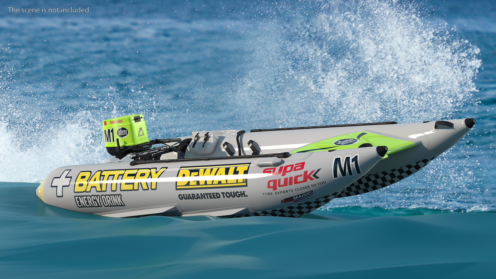 3D model Racing Boat Gemini Zapcat F1 with Engine Grey
