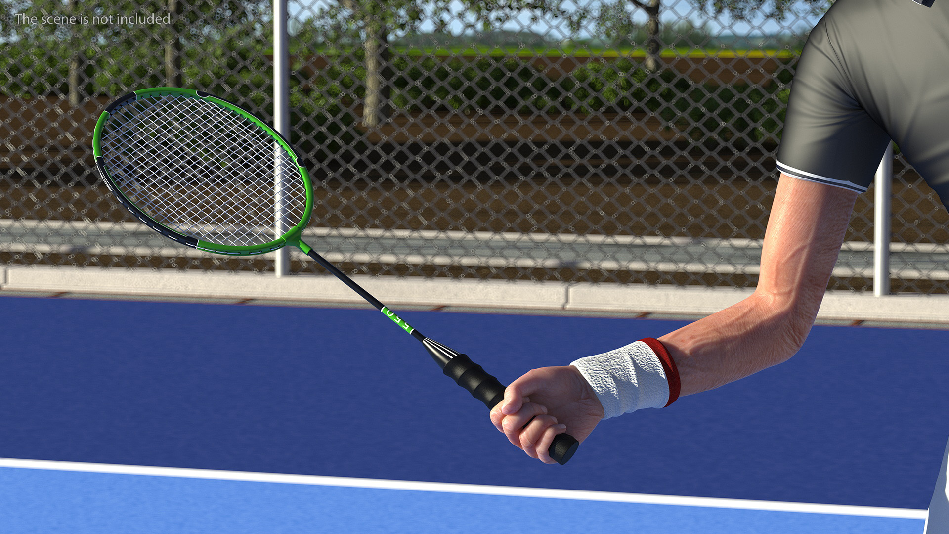 3D Classic Badminton Rackets with Plastic Shuttlecock Green
